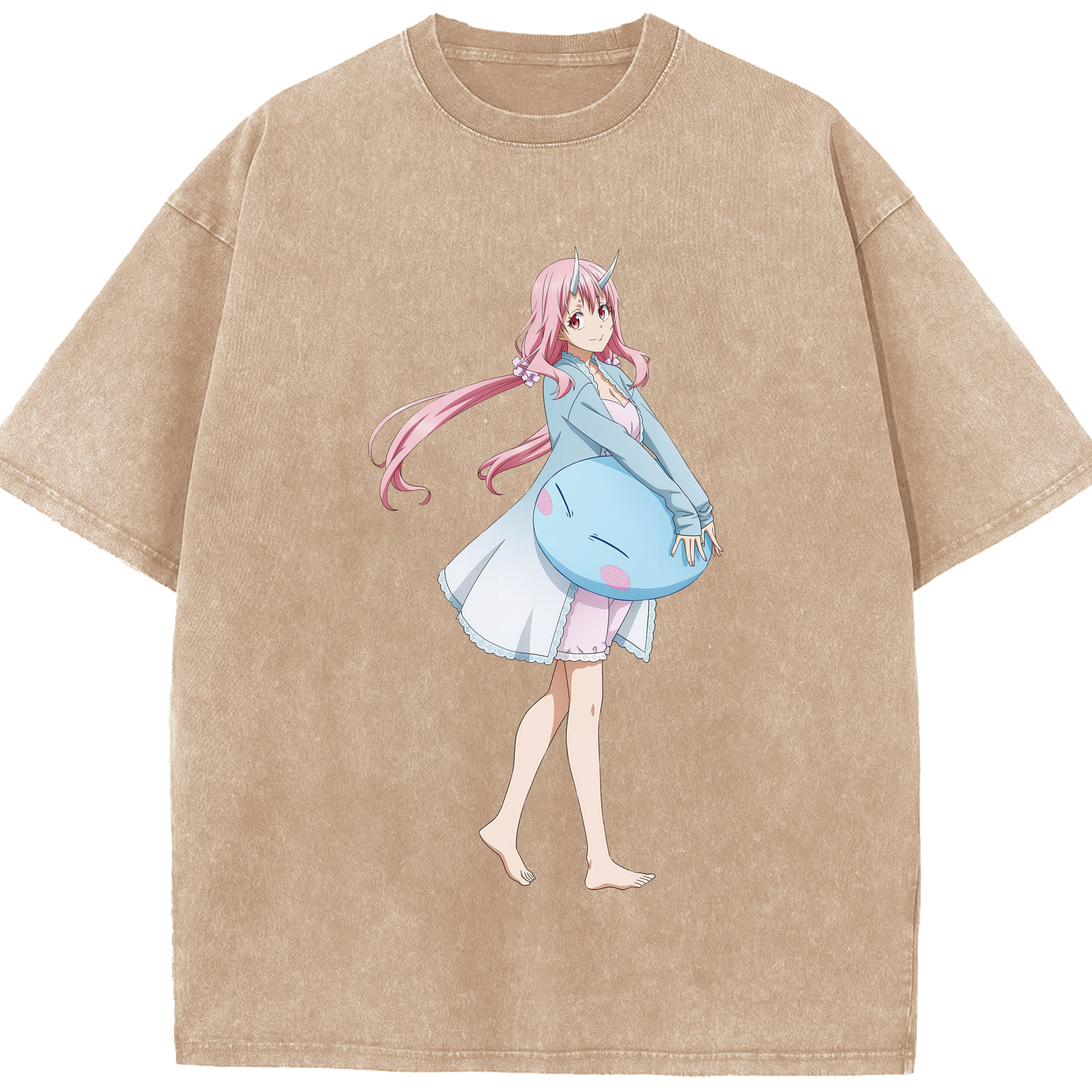 （画像用） 転スラ Regarding Reincarnated to Slime 綿100% ヴィンテージ風 半袖Tシャツ（フロントプリント）