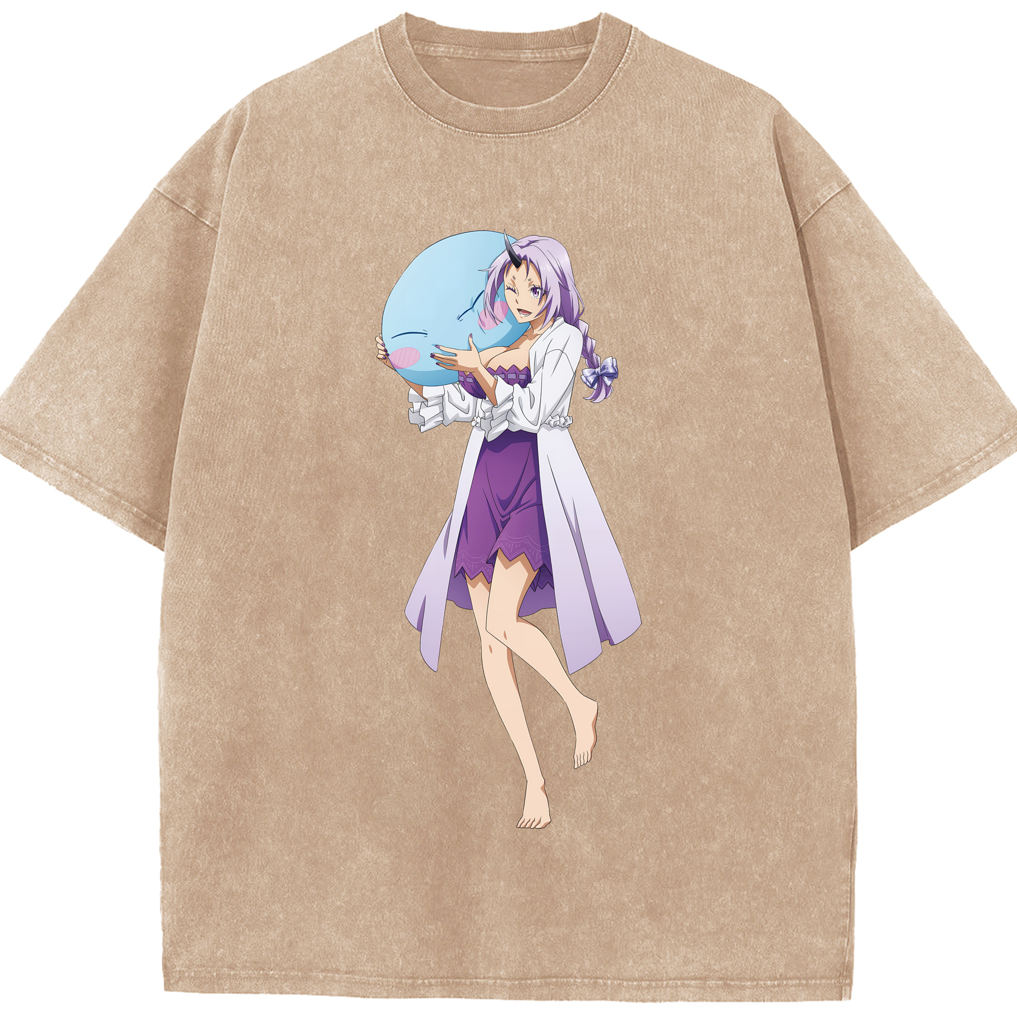 （画像用） 転スラ Regarding Reincarnated to Slime 綿100% ヴィンテージ風 半袖Tシャツ（フロントプリント）