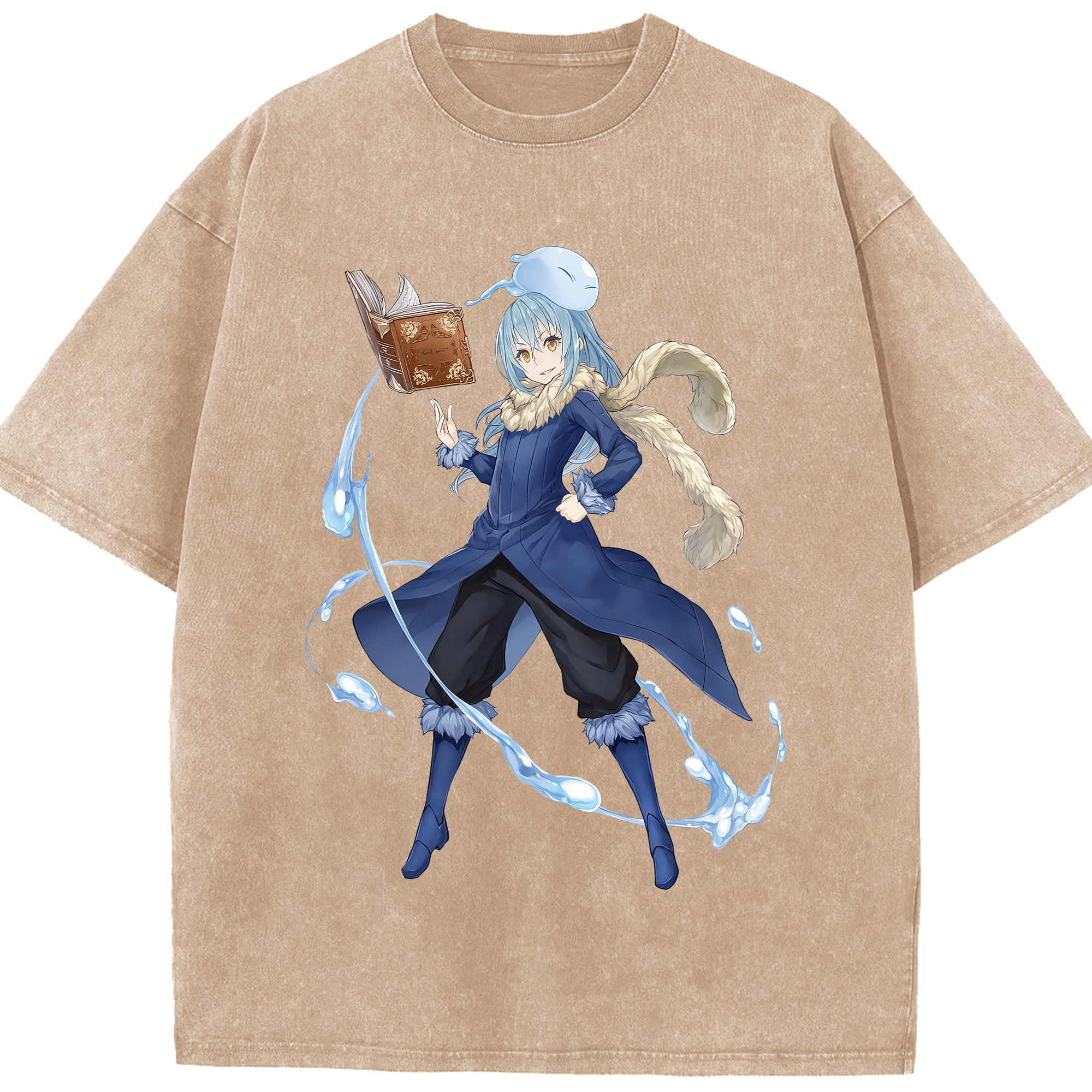 （画像用） 転スラ Regarding Reincarnated to Slime 綿100% ヴィンテージ風 半袖Tシャツ（フロントプリント）