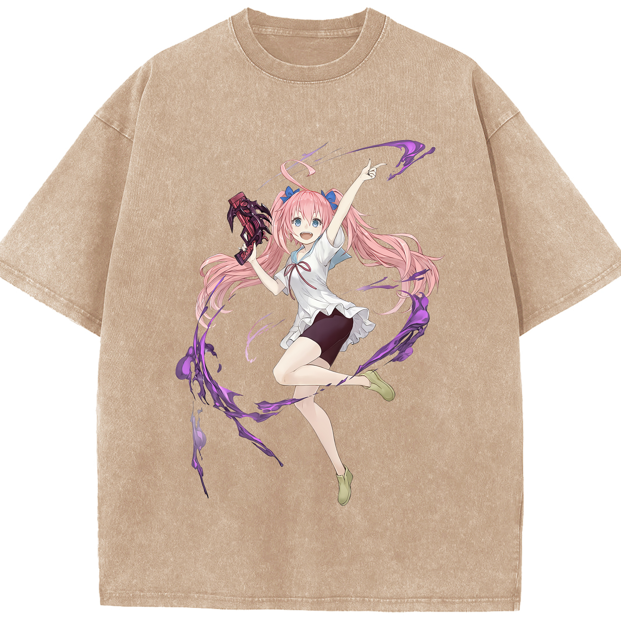 （画像用） 転スラ Regarding Reincarnated to Slime 綿100% ヴィンテージ風 半袖Tシャツ（フロントプリント）