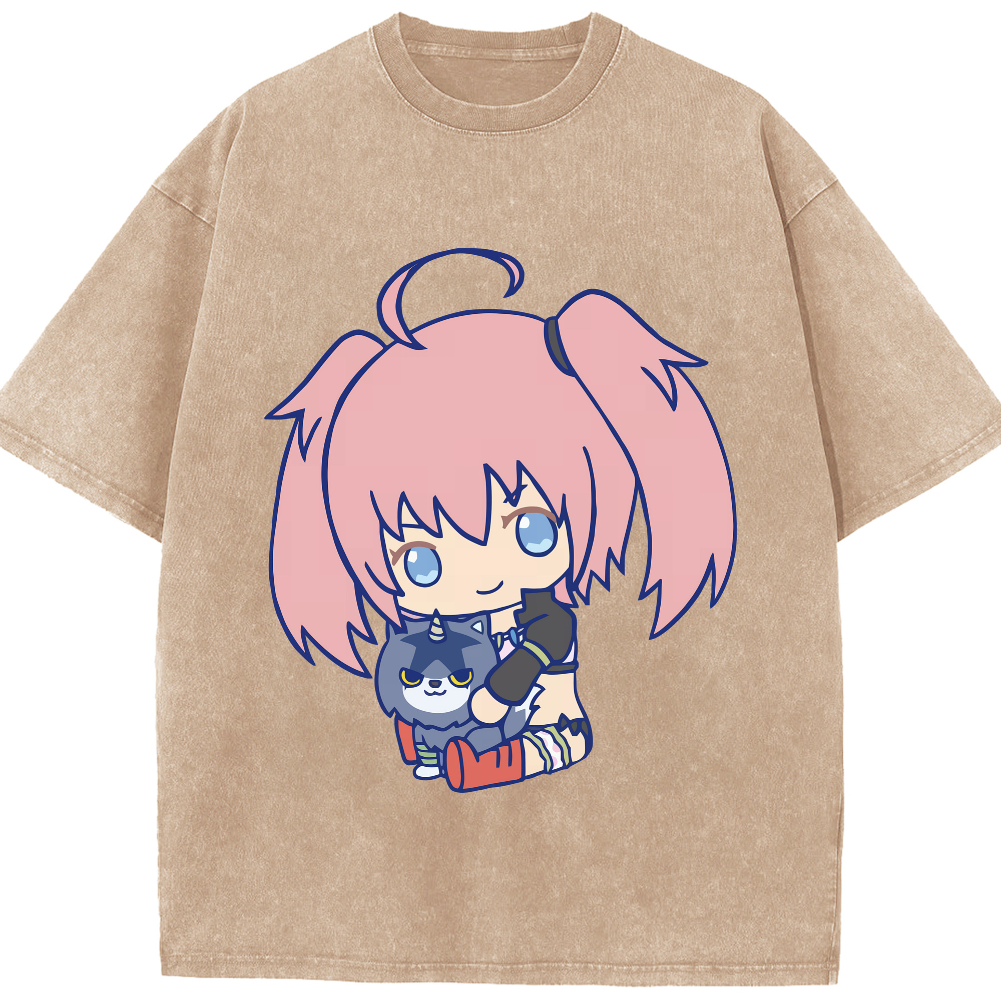 （画像用） 転スラ Regarding Reincarnated to Slime 綿100% ヴィンテージ風 半袖Tシャツ（フロントプリント）