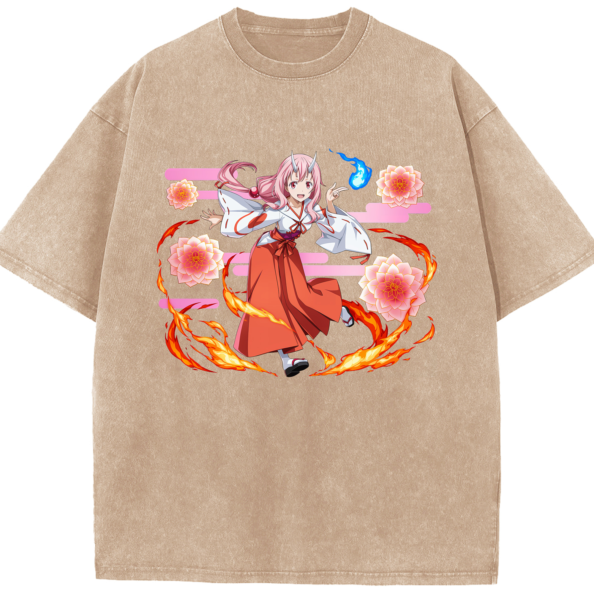 （画像用） 転スラ Regarding Reincarnated to Slime 綿100% ヴィンテージ風 半袖Tシャツ（フロントプリント）