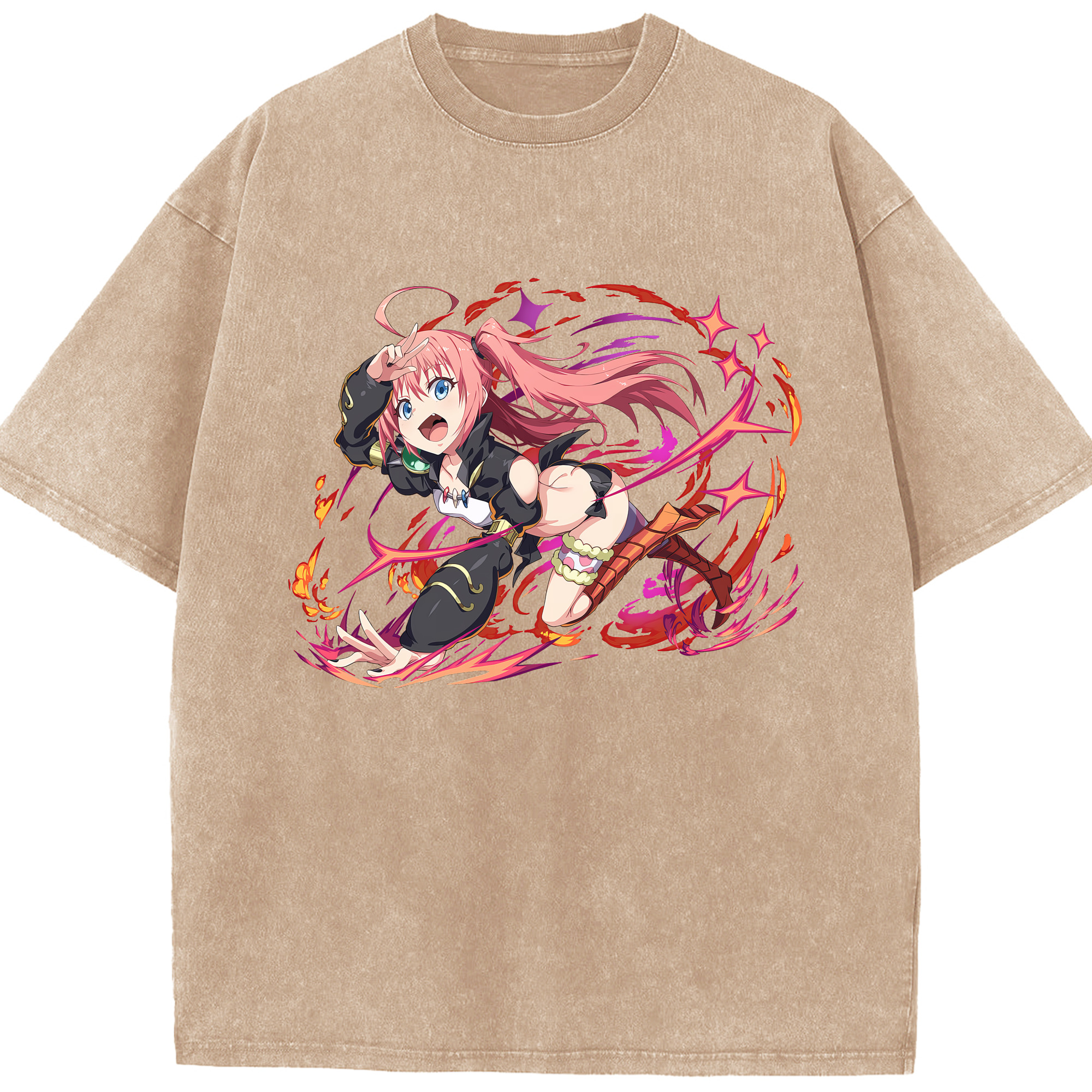 （画像用） 転スラ Regarding Reincarnated to Slime 綿100% ヴィンテージ風 半袖Tシャツ（フロントプリント）