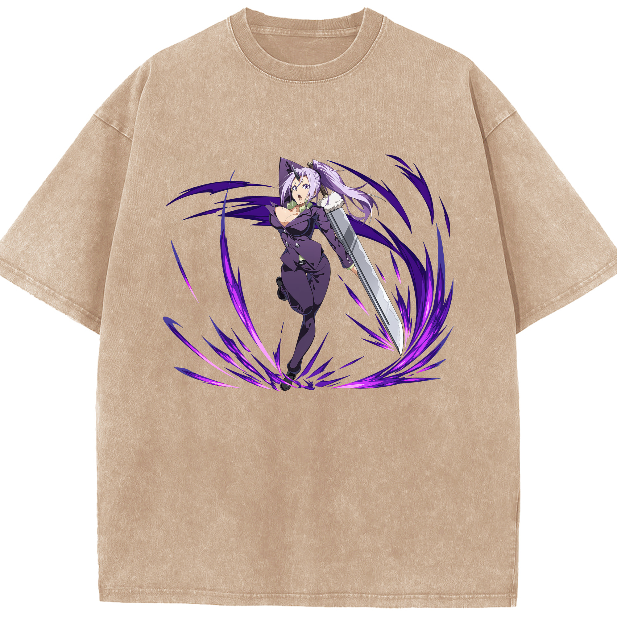 （画像用） 転スラ Regarding Reincarnated to Slime 綿100% ヴィンテージ風 半袖Tシャツ（フロントプリント）