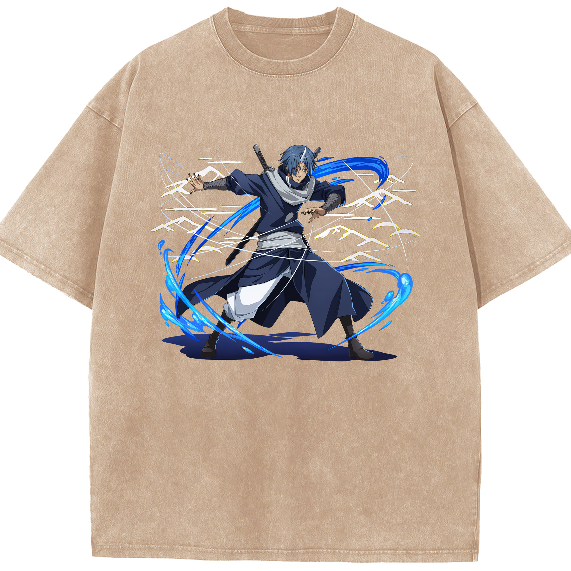 （画像用） 転スラ Regarding Reincarnated to Slime 綿100% ヴィンテージ風 半袖Tシャツ（フロントプリント）