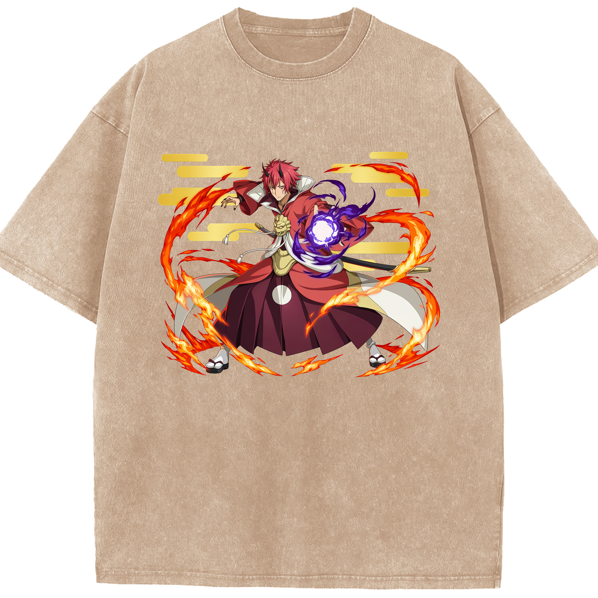 （画像用） 転スラ Regarding Reincarnated to Slime 綿100% ヴィンテージ風 半袖Tシャツ（フロントプリント）