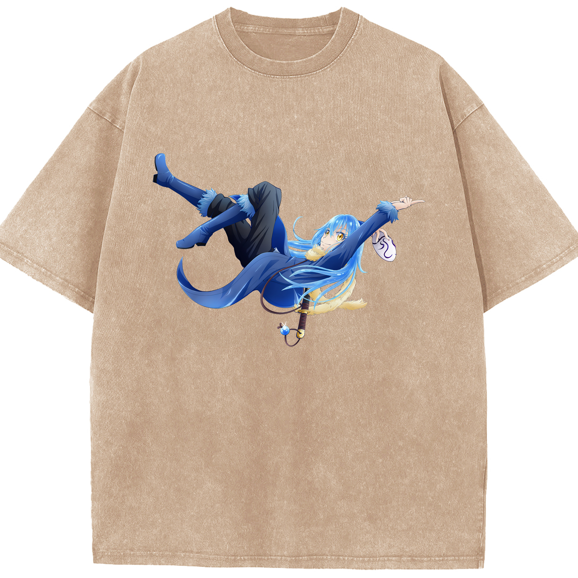 （画像用） 転スラ Regarding Reincarnated to Slime 綿100% ヴィンテージ風 半袖Tシャツ（フロントプリント）