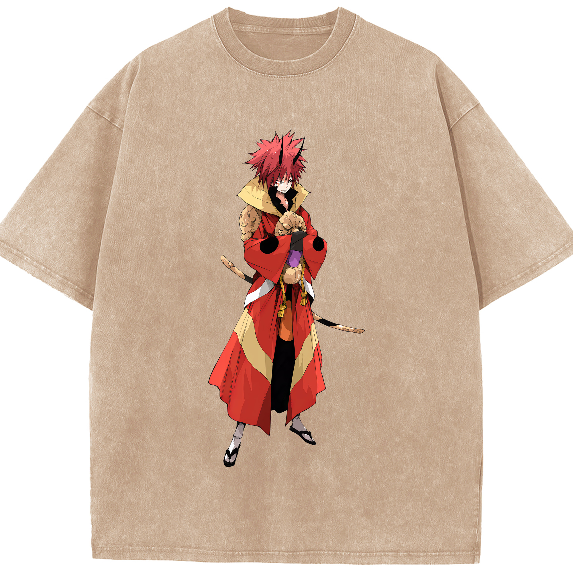 （画像用） 転スラ Regarding Reincarnated to Slime 綿100% ヴィンテージ風 半袖Tシャツ（フロントプリント）