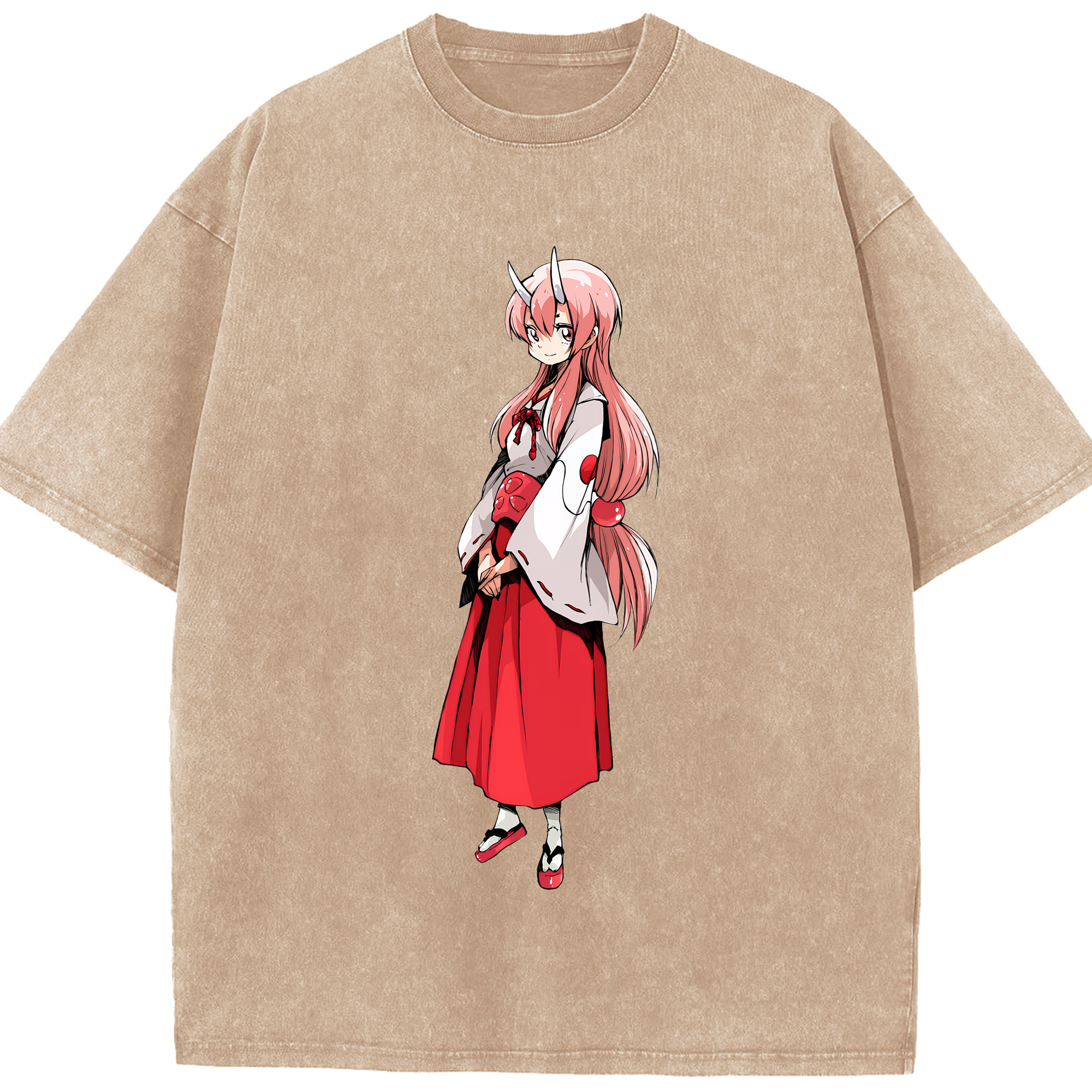 （画像用） 転スラ Regarding Reincarnated to Slime 綿100% ヴィンテージ風 半袖Tシャツ（フロントプリント）