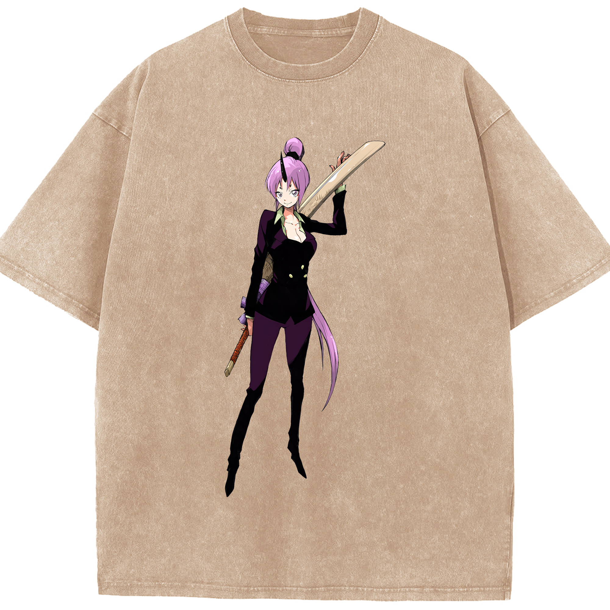 （画像用） 転スラ Regarding Reincarnated to Slime 綿100% ヴィンテージ風 半袖Tシャツ（フロントプリント）