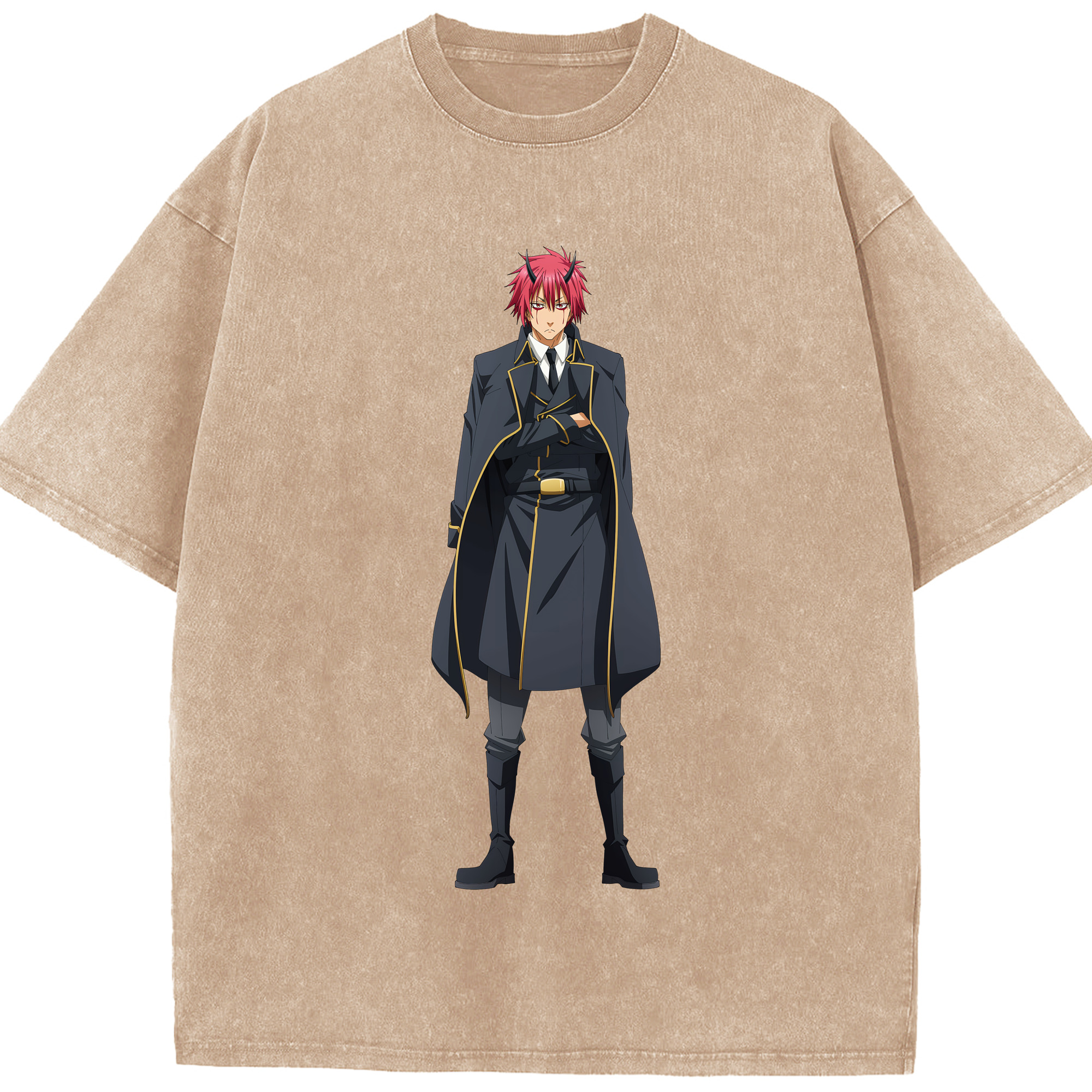 （画像用） 転スラ Regarding Reincarnated to Slime 綿100% ヴィンテージ風 半袖Tシャツ（フロントプリント）