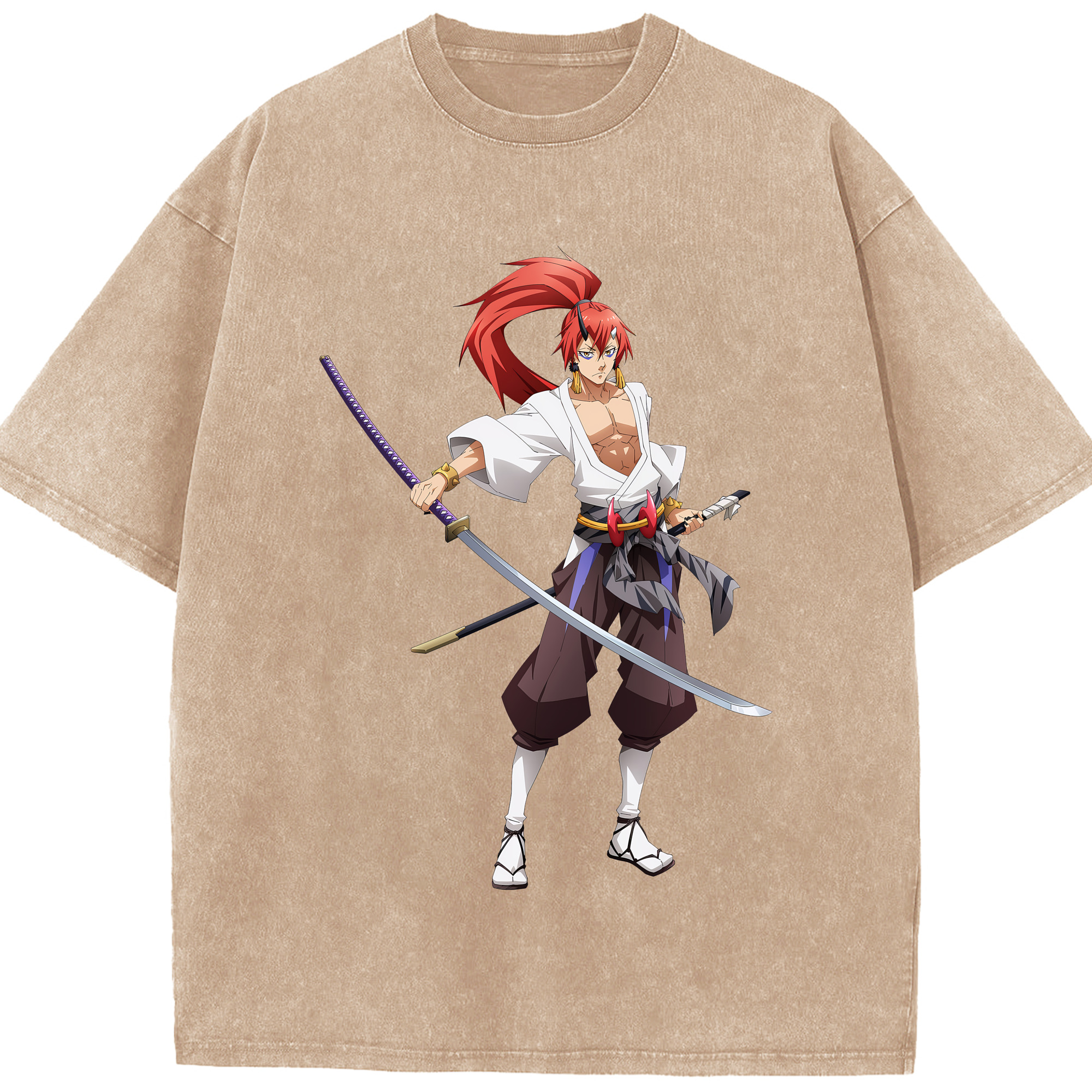 （画像用） 転スラ Regarding Reincarnated to Slime 綿100% ヴィンテージ風 半袖Tシャツ（フロントプリント）