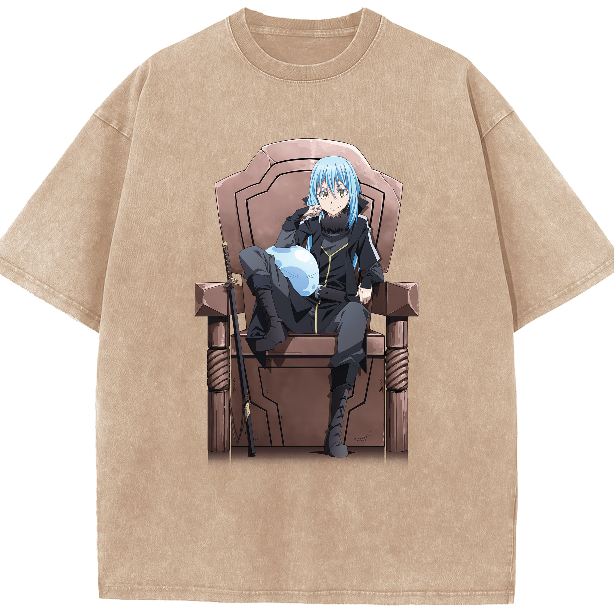 （画像用） 転スラ Regarding Reincarnated to Slime 綿100% ヴィンテージ風 半袖Tシャツ（フロントプリント）
