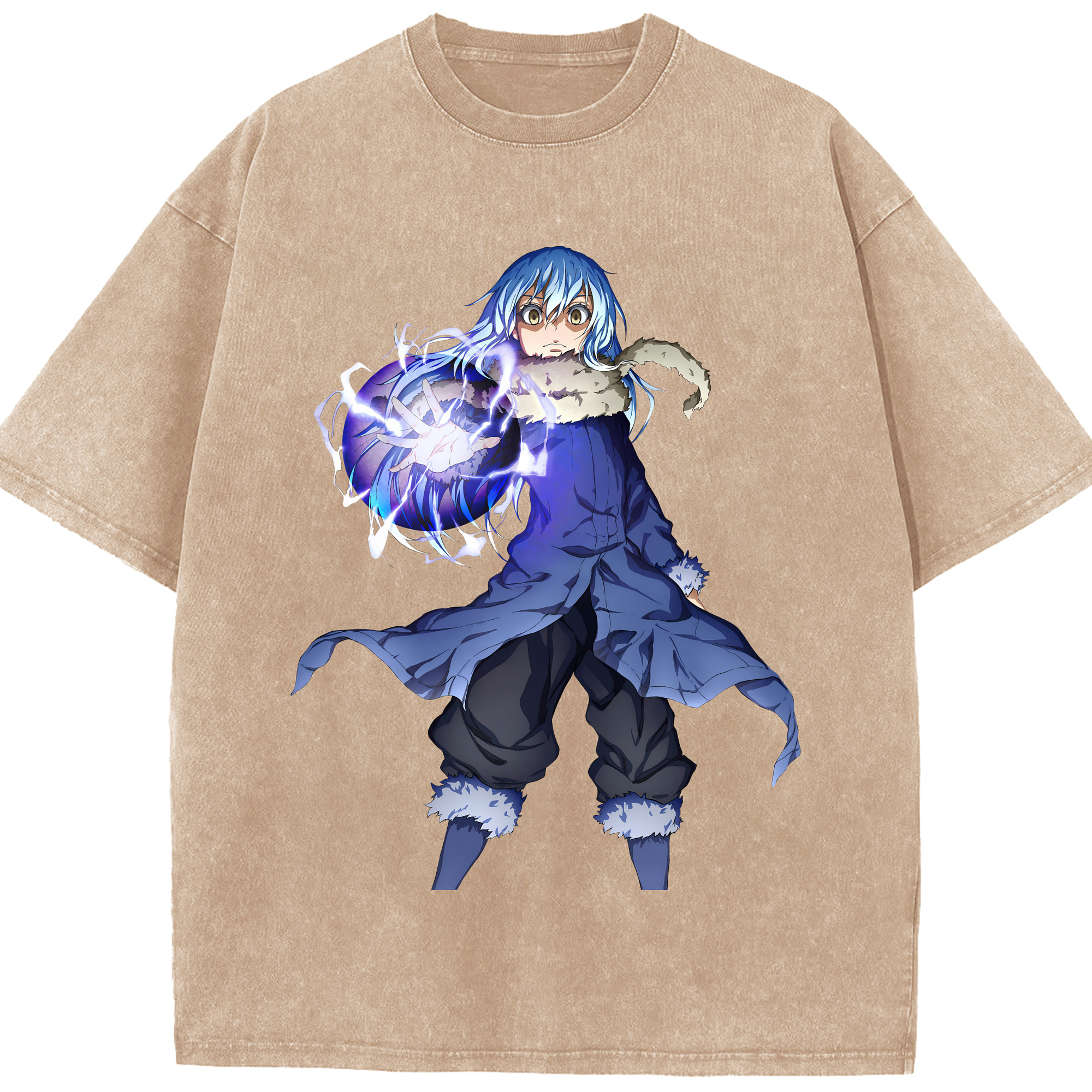 （画像用） 転スラ Regarding Reincarnated to Slime 綿100% ヴィンテージ風 半袖Tシャツ（フロントプリント）