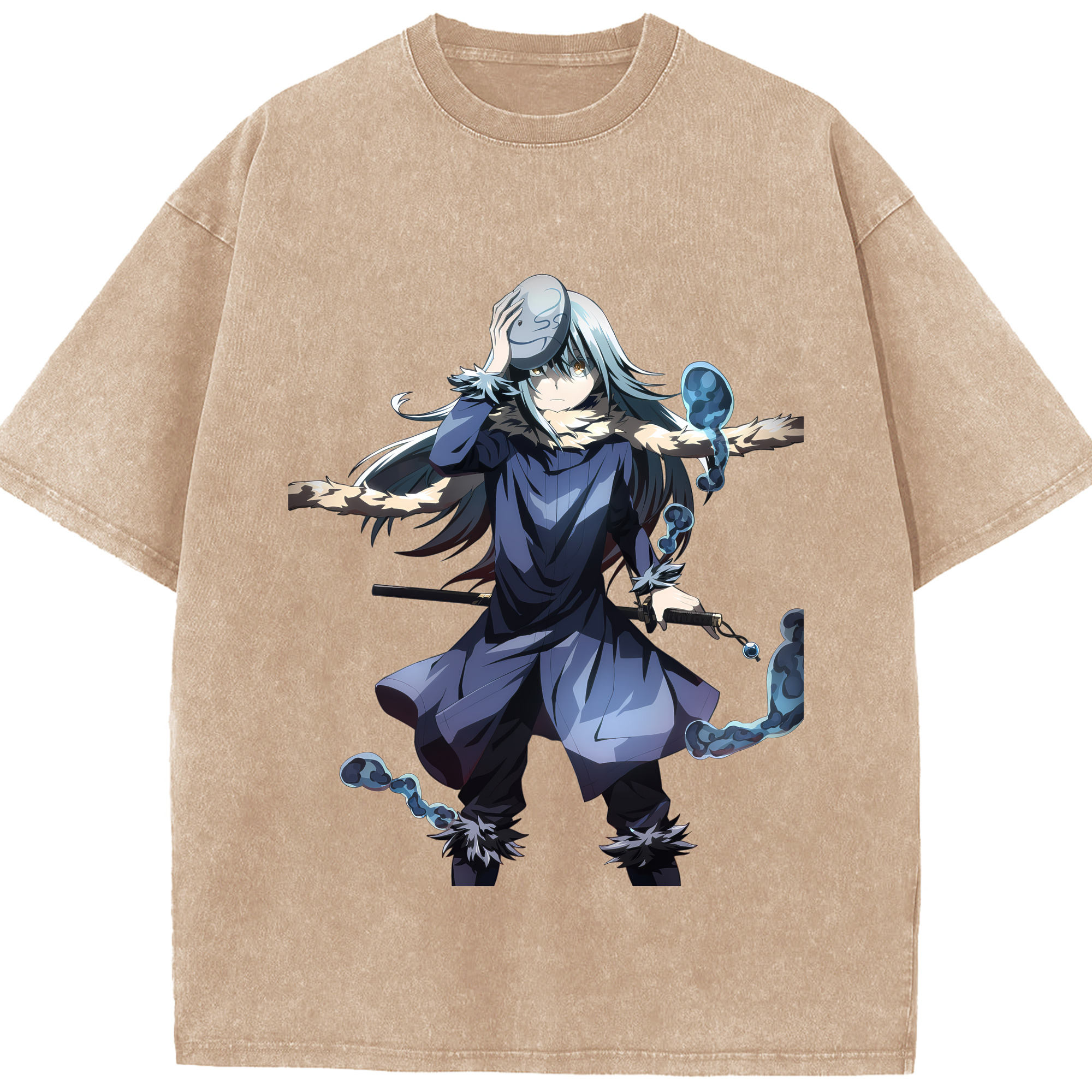 （画像用） 転スラ Regarding Reincarnated to Slime 綿100% ヴィンテージ風 半袖Tシャツ（フロントプリント）