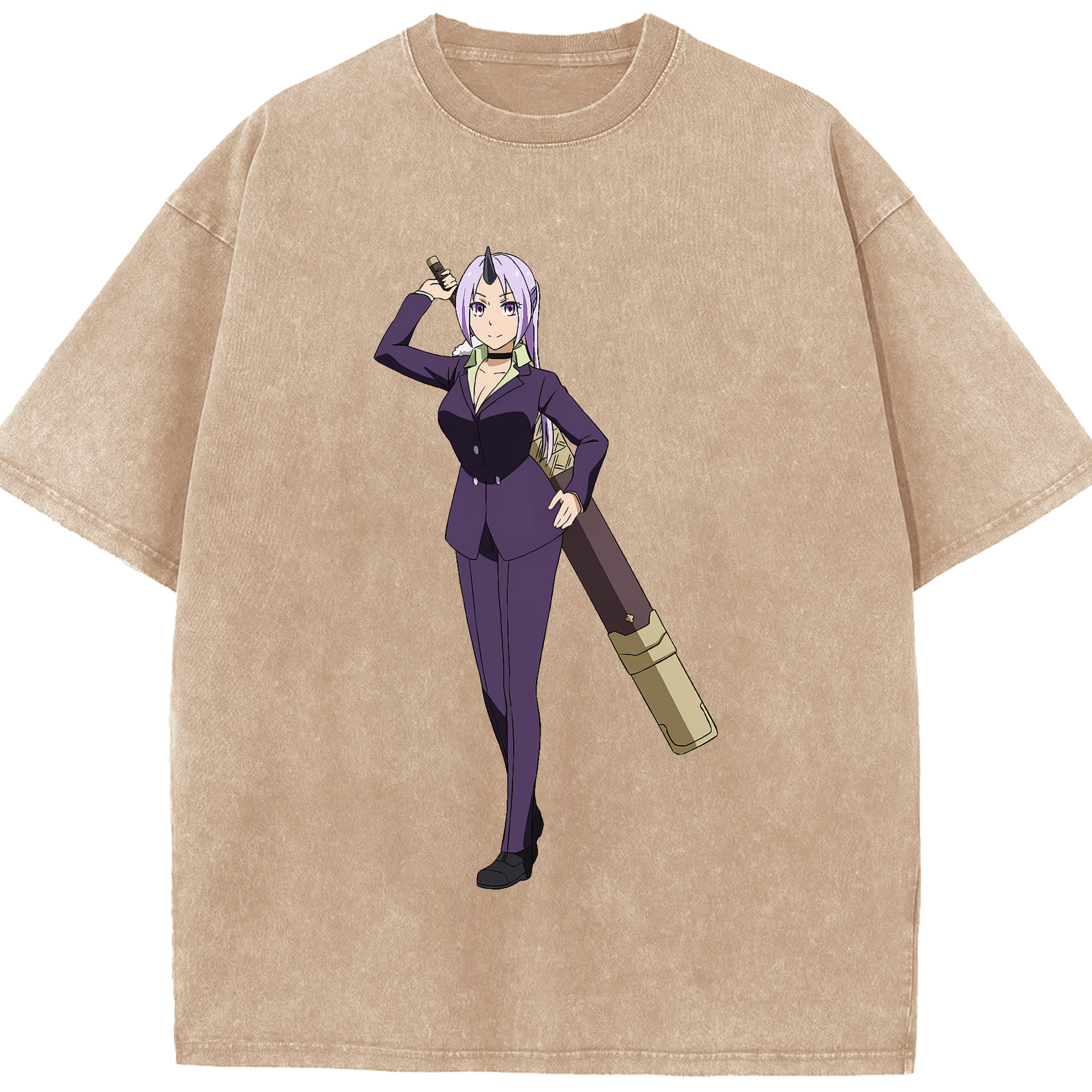 （画像用） 転スラ Regarding Reincarnated to Slime 綿100% ヴィンテージ風 半袖Tシャツ（フロントプリント）