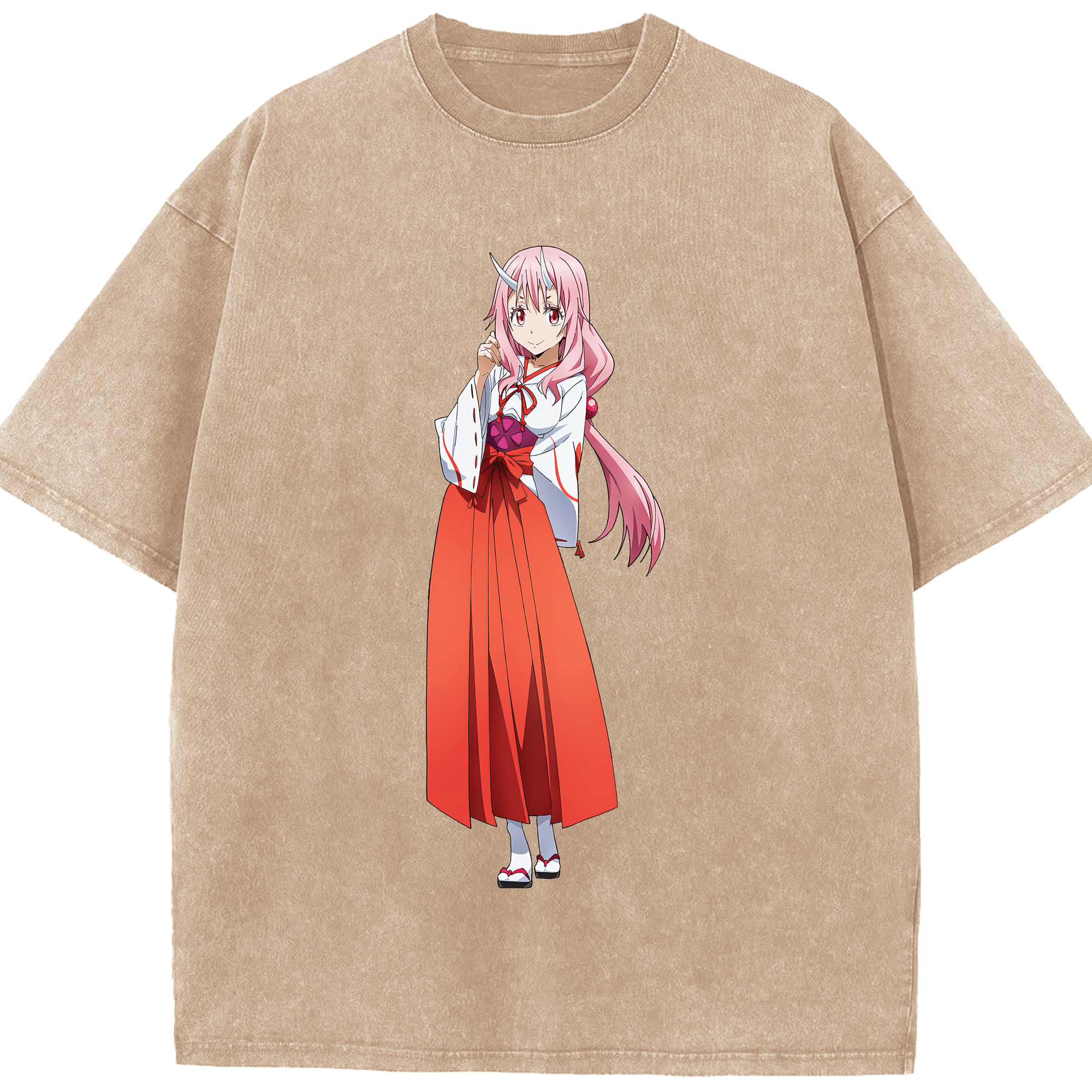 （画像用） 転スラ Regarding Reincarnated to Slime 綿100% ヴィンテージ風 半袖Tシャツ（フロントプリント）