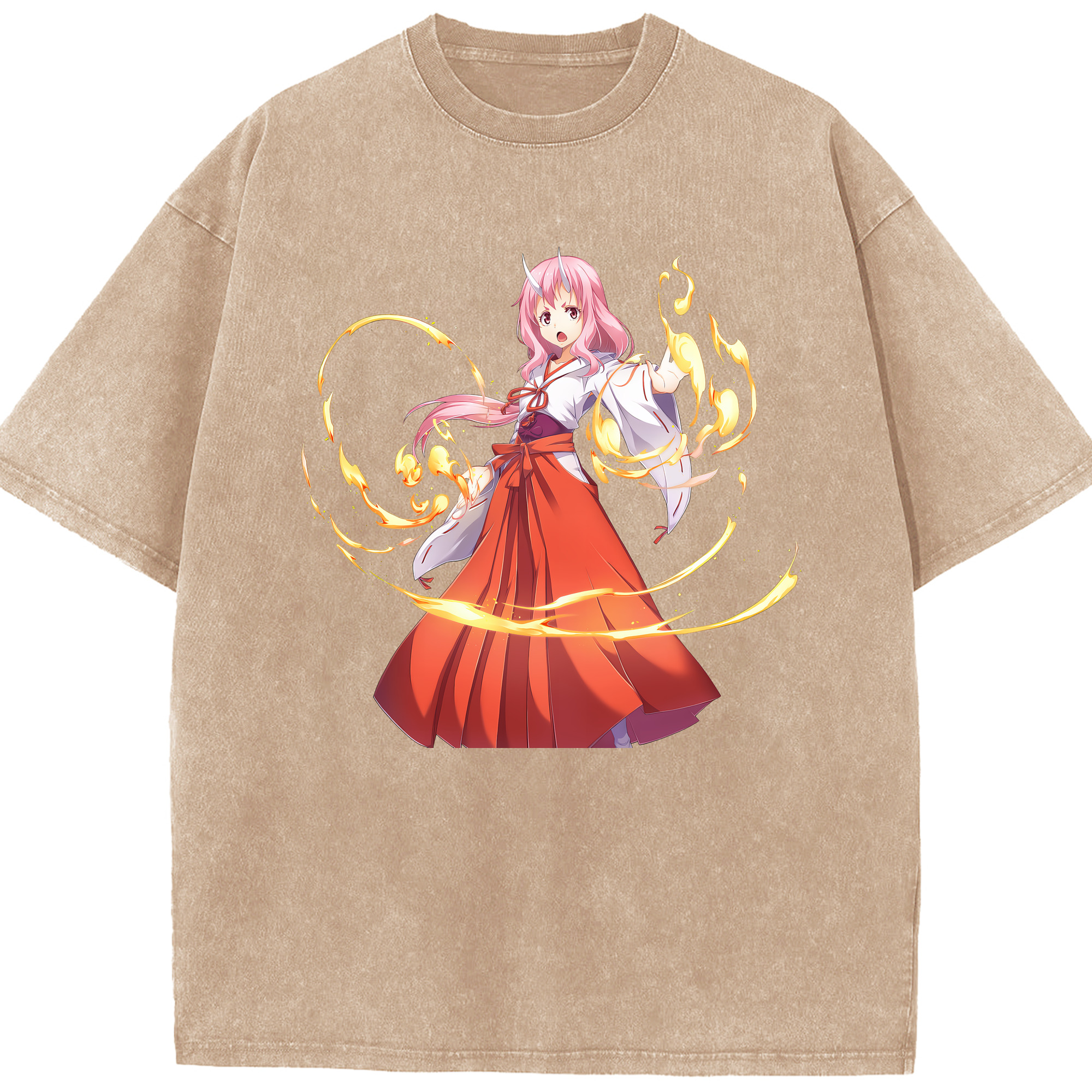 （画像用） 転スラ Regarding Reincarnated to Slime 綿100% ヴィンテージ風 半袖Tシャツ（フロントプリント）