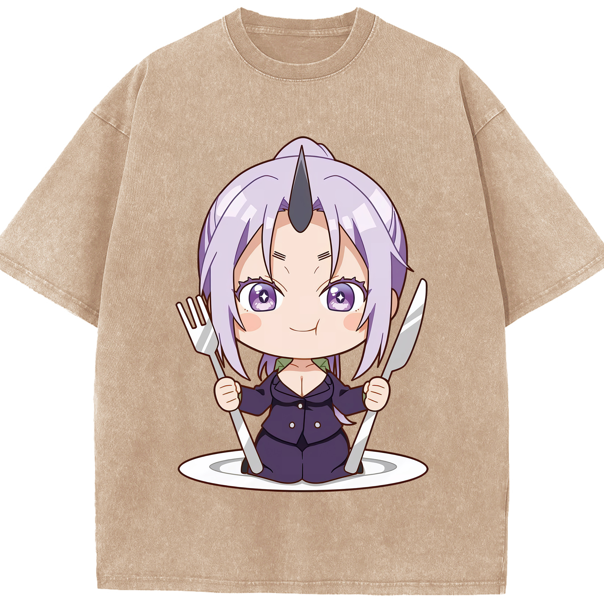 （画像用） 転スラ Regarding Reincarnated to Slime 綿100% ヴィンテージ風 半袖Tシャツ（フロントプリント）