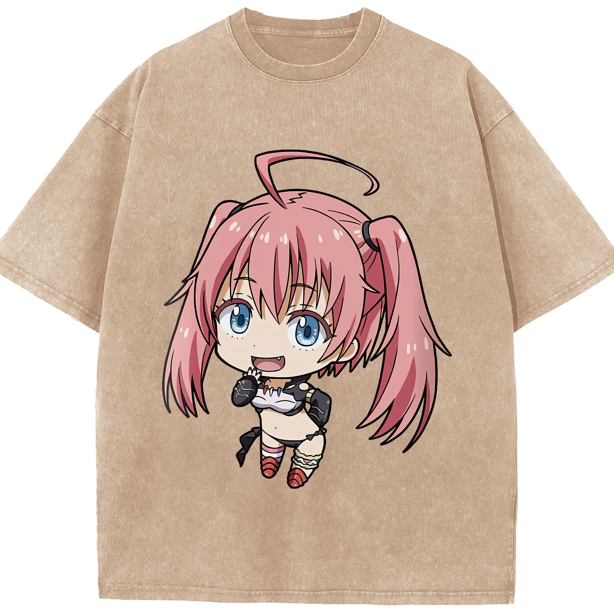 （画像用） 転スラ Regarding Reincarnated to Slime 綿100% ヴィンテージ風 半袖Tシャツ（フロントプリント）