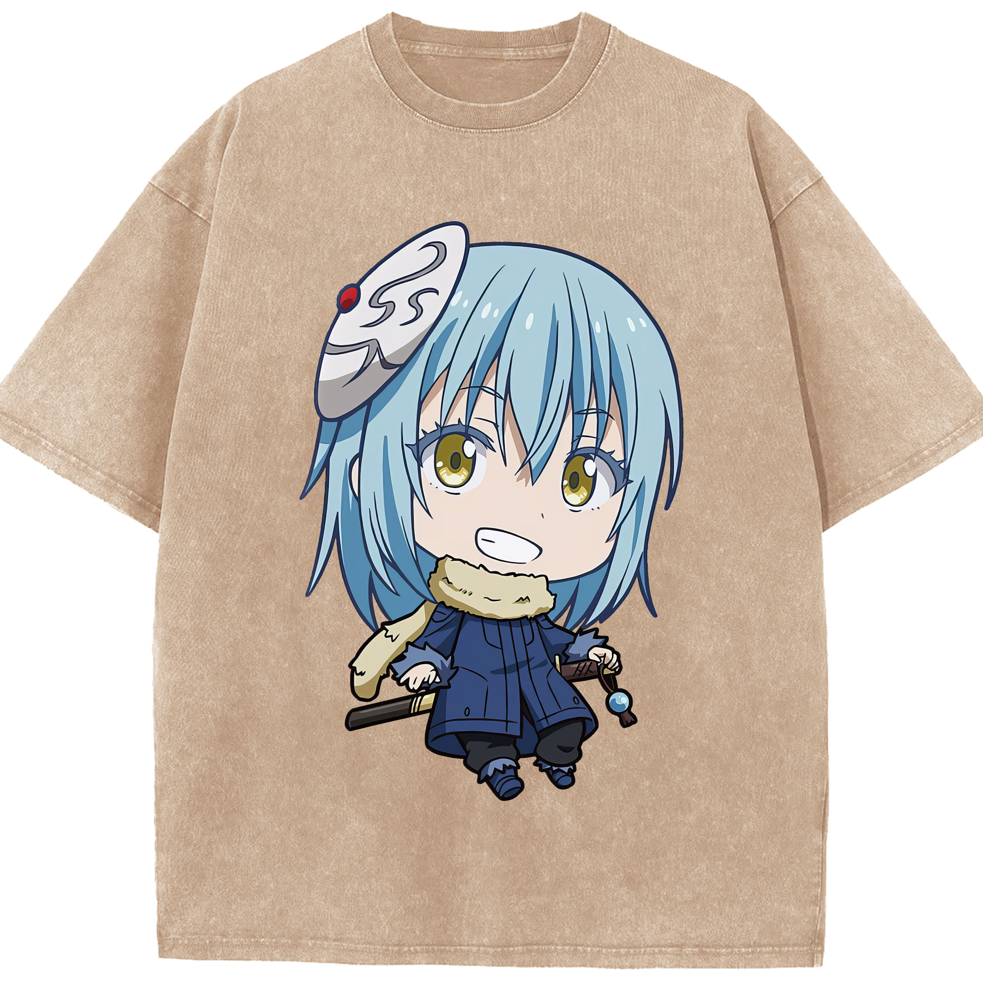 （画像用） 転スラ Regarding Reincarnated to Slime 綿100% ヴィンテージ風 半袖Tシャツ（フロントプリント）