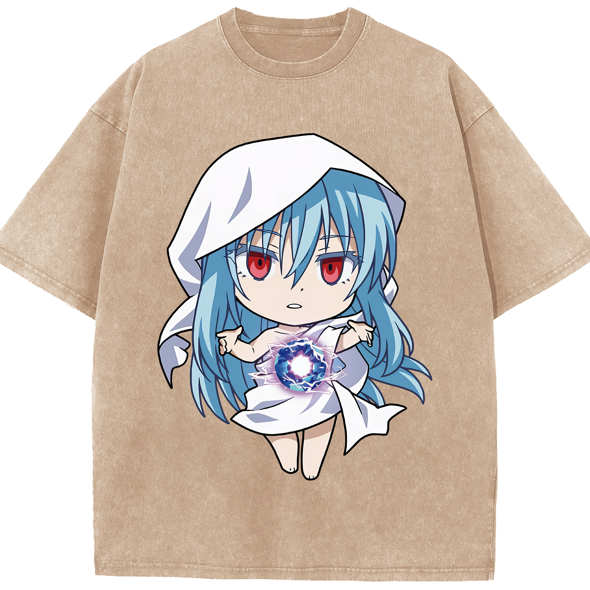 （画像用） 転スラ Regarding Reincarnated to Slime 綿100% ヴィンテージ風 半袖Tシャツ（フロントプリント）