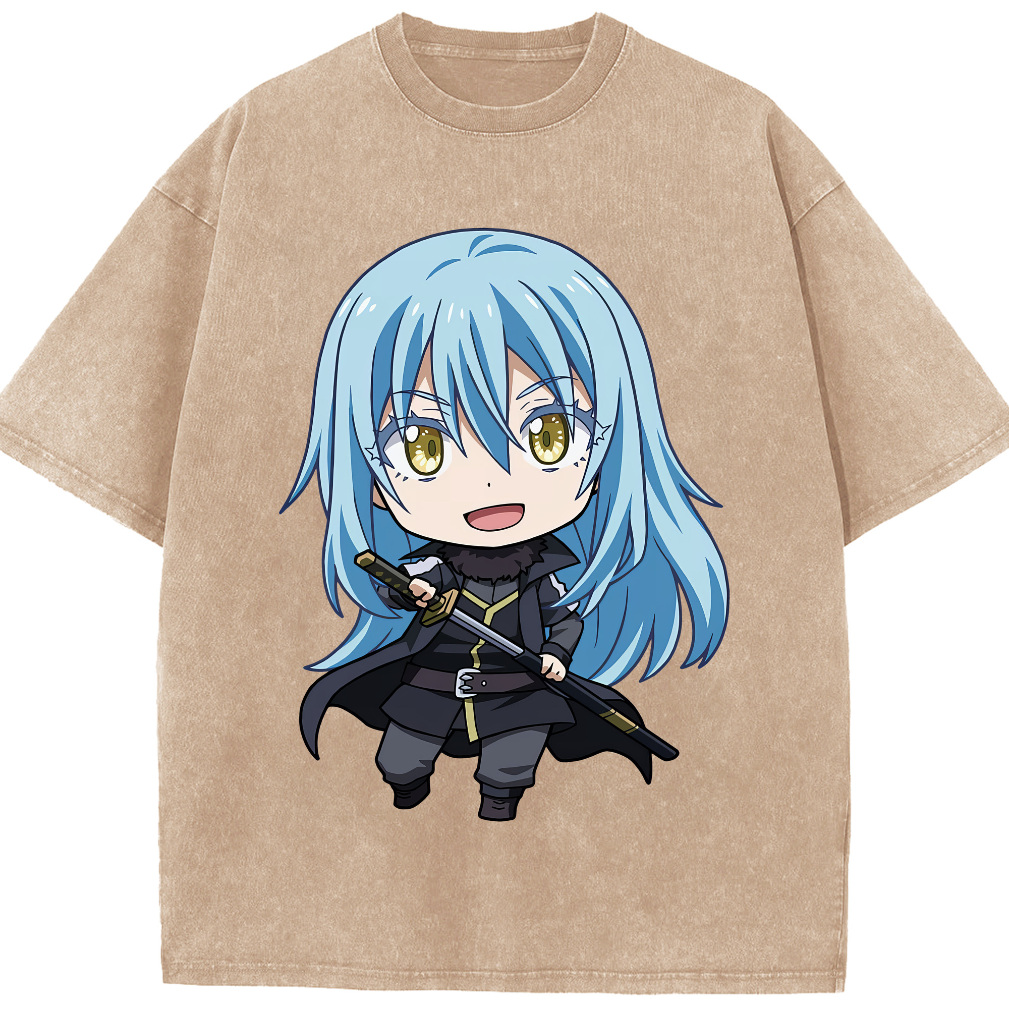 （画像用） 転スラ Regarding Reincarnated to Slime 綿100% ヴィンテージ風 半袖Tシャツ（フロントプリント）