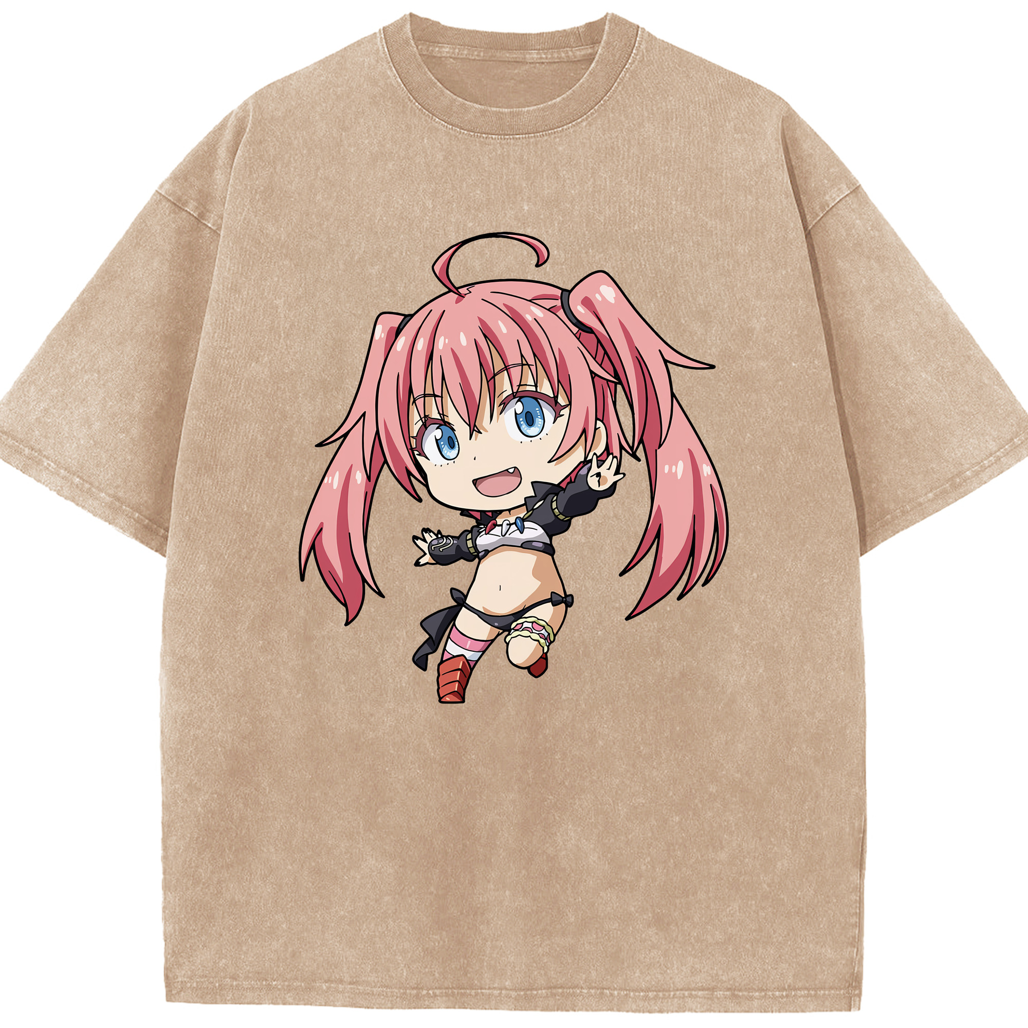 （画像用） 転スラ Regarding Reincarnated to Slime 綿100% ヴィンテージ風 半袖Tシャツ（フロントプリント）