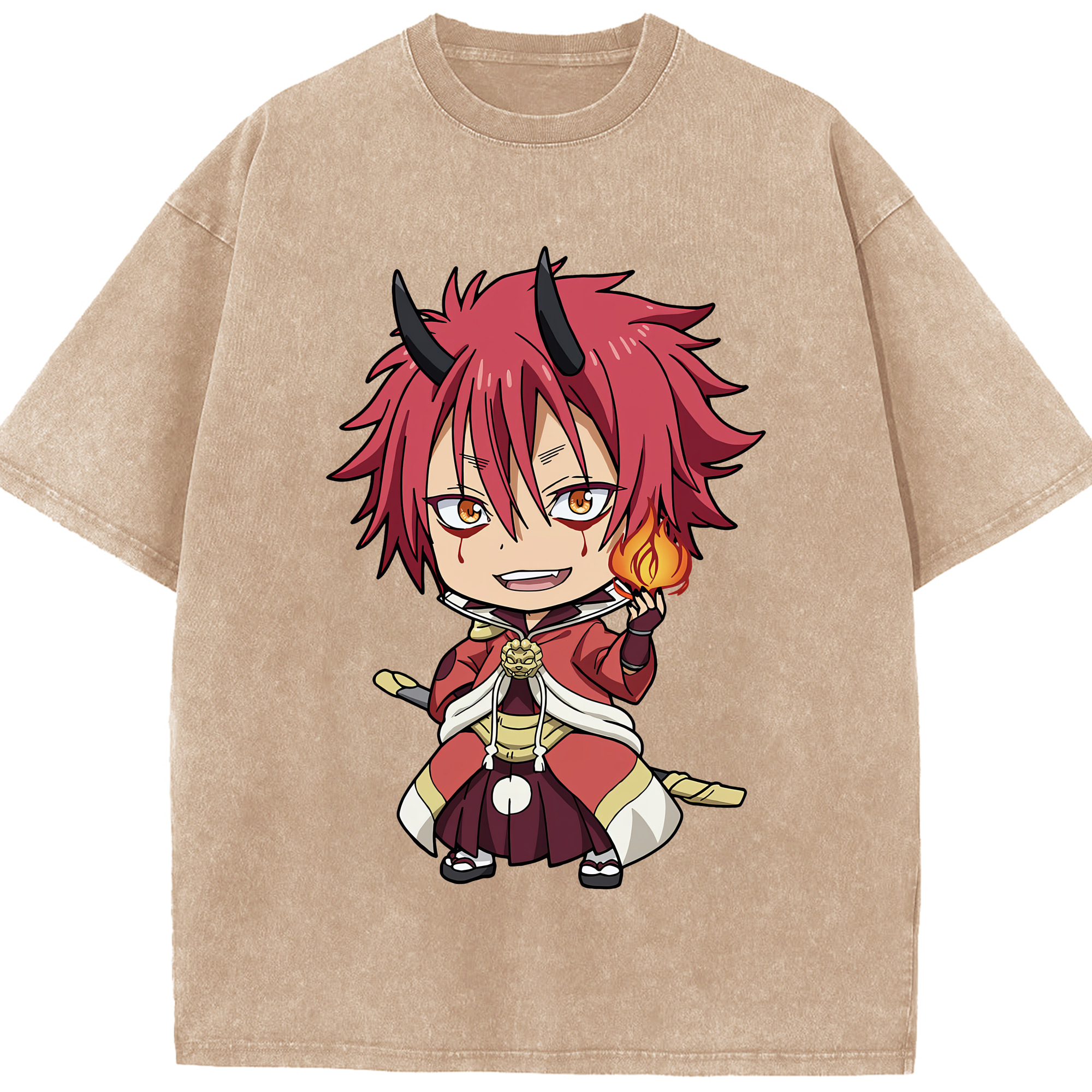 （画像用） 転スラ Regarding Reincarnated to Slime 綿100% ヴィンテージ風 半袖Tシャツ（フロントプリント）