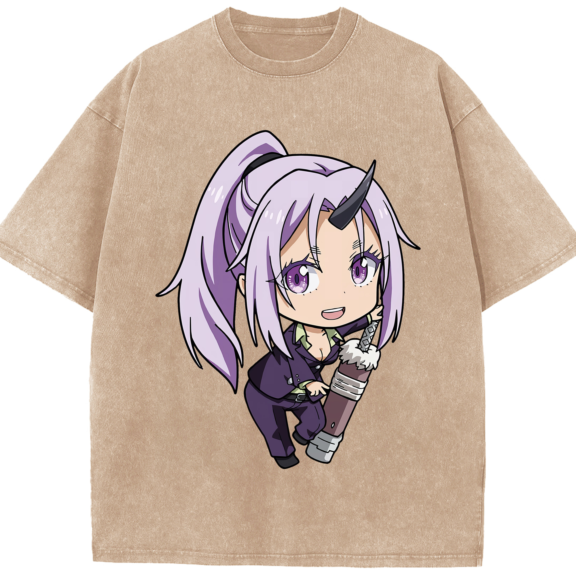 （画像用） 転スラ Regarding Reincarnated to Slime 綿100% ヴィンテージ風 半袖Tシャツ（フロントプリント）