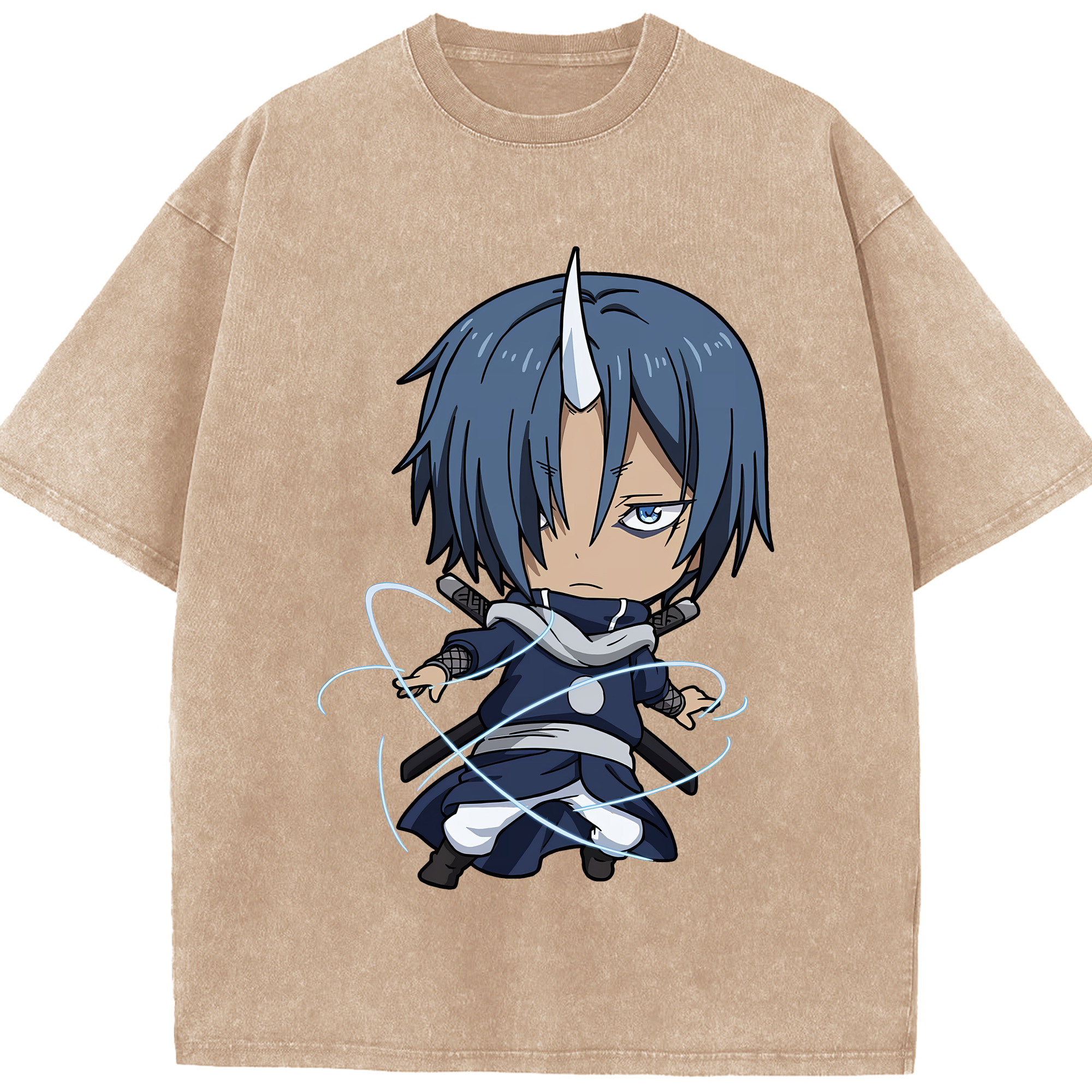（画像用） 転スラ Regarding Reincarnated to Slime 綿100% ヴィンテージ風 半袖Tシャツ（フロントプリント）