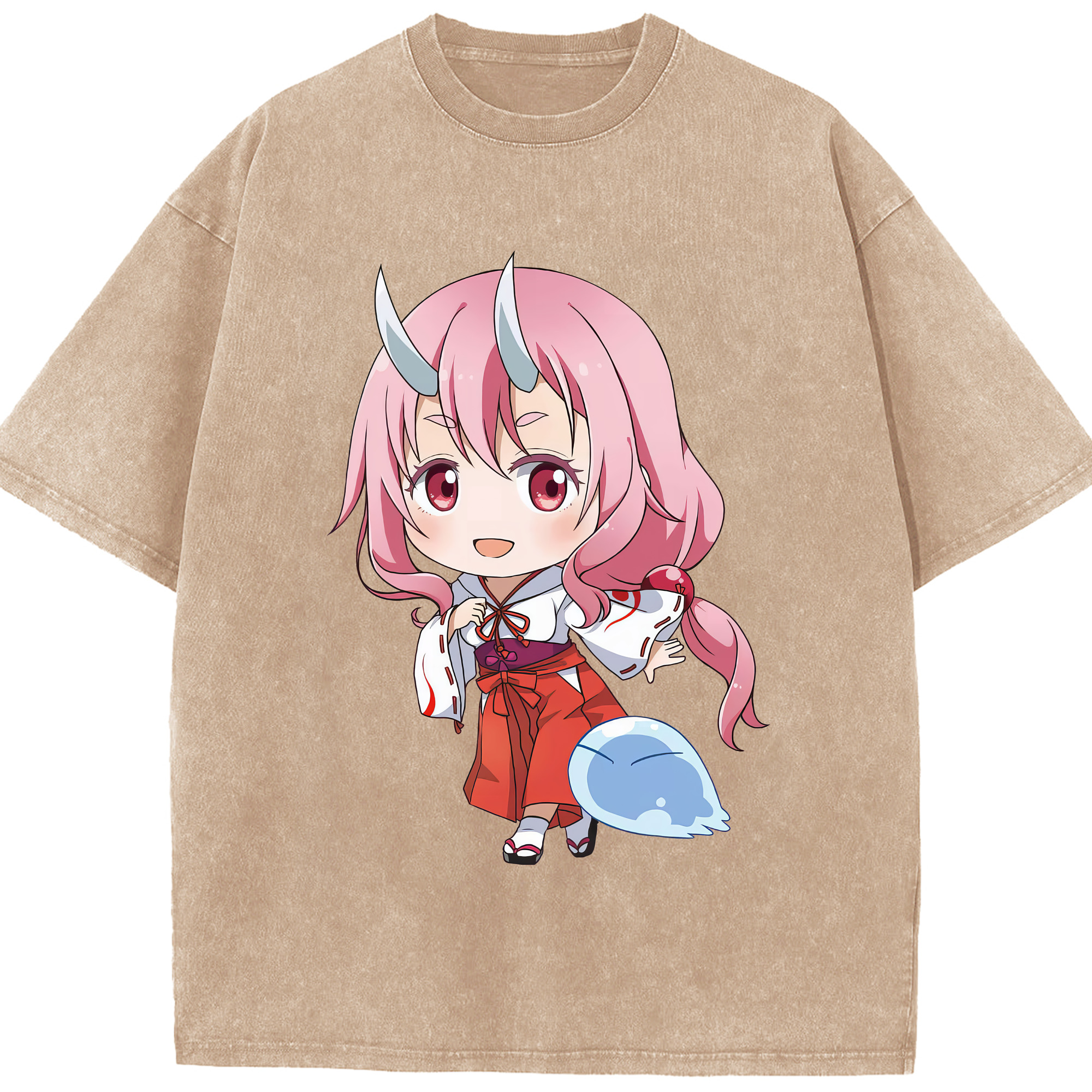 （画像用） 転スラ Regarding Reincarnated to Slime 綿100% ヴィンテージ風 半袖Tシャツ（フロントプリント）