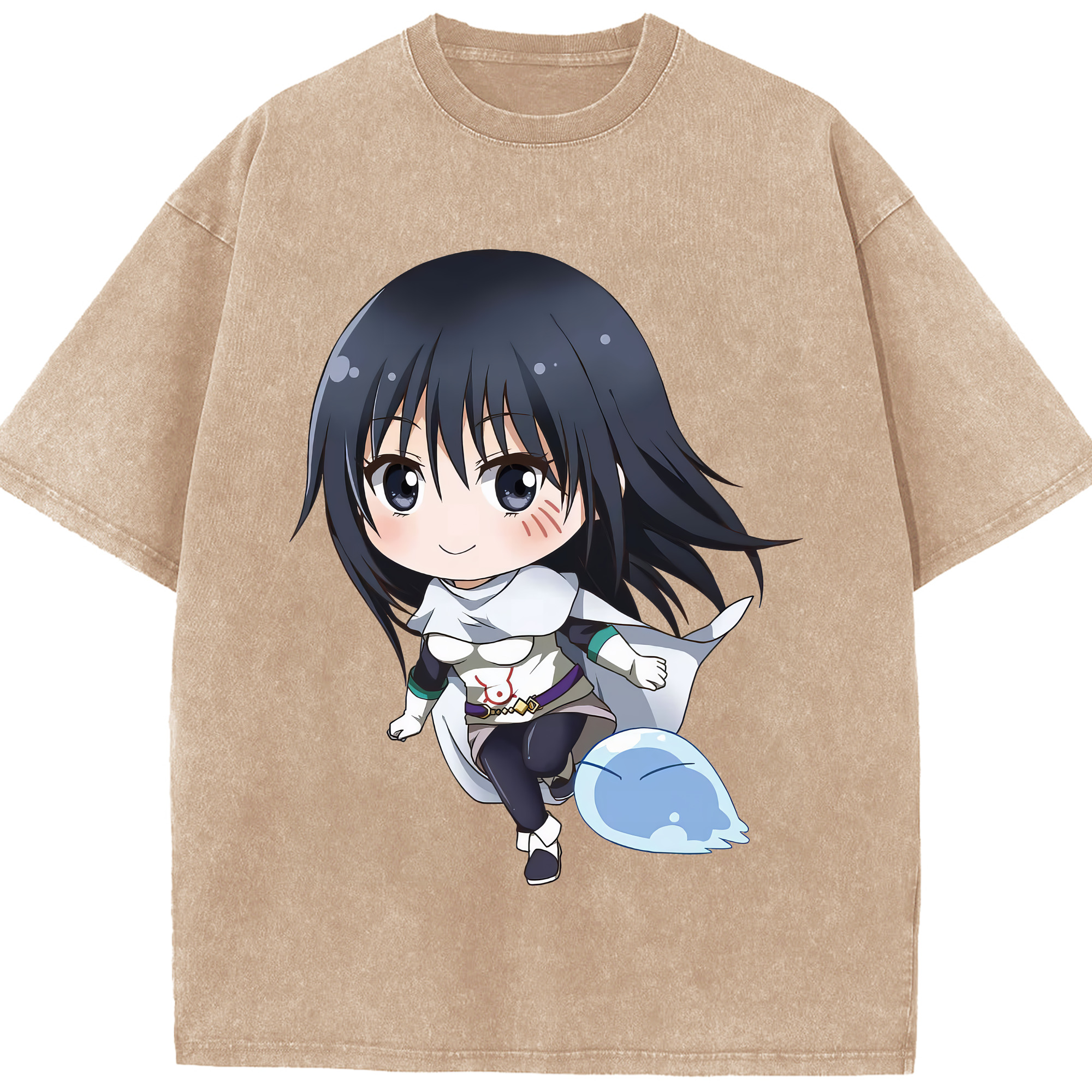 （画像用） 転スラ Regarding Reincarnated to Slime 綿100% ヴィンテージ風 半袖Tシャツ（フロントプリント）