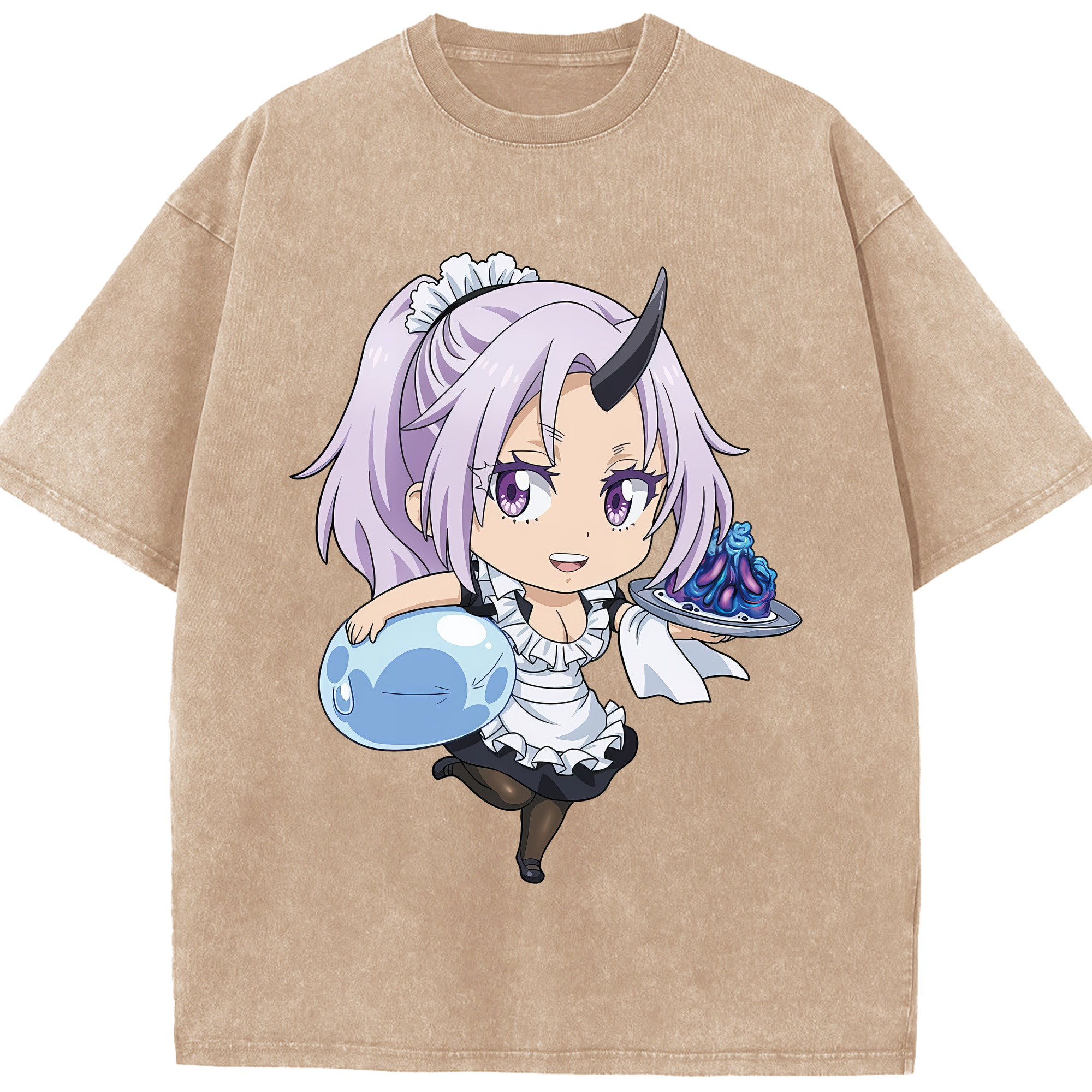 （画像用） 転スラ Regarding Reincarnated to Slime 綿100% ヴィンテージ風 半袖Tシャツ（フロントプリント）