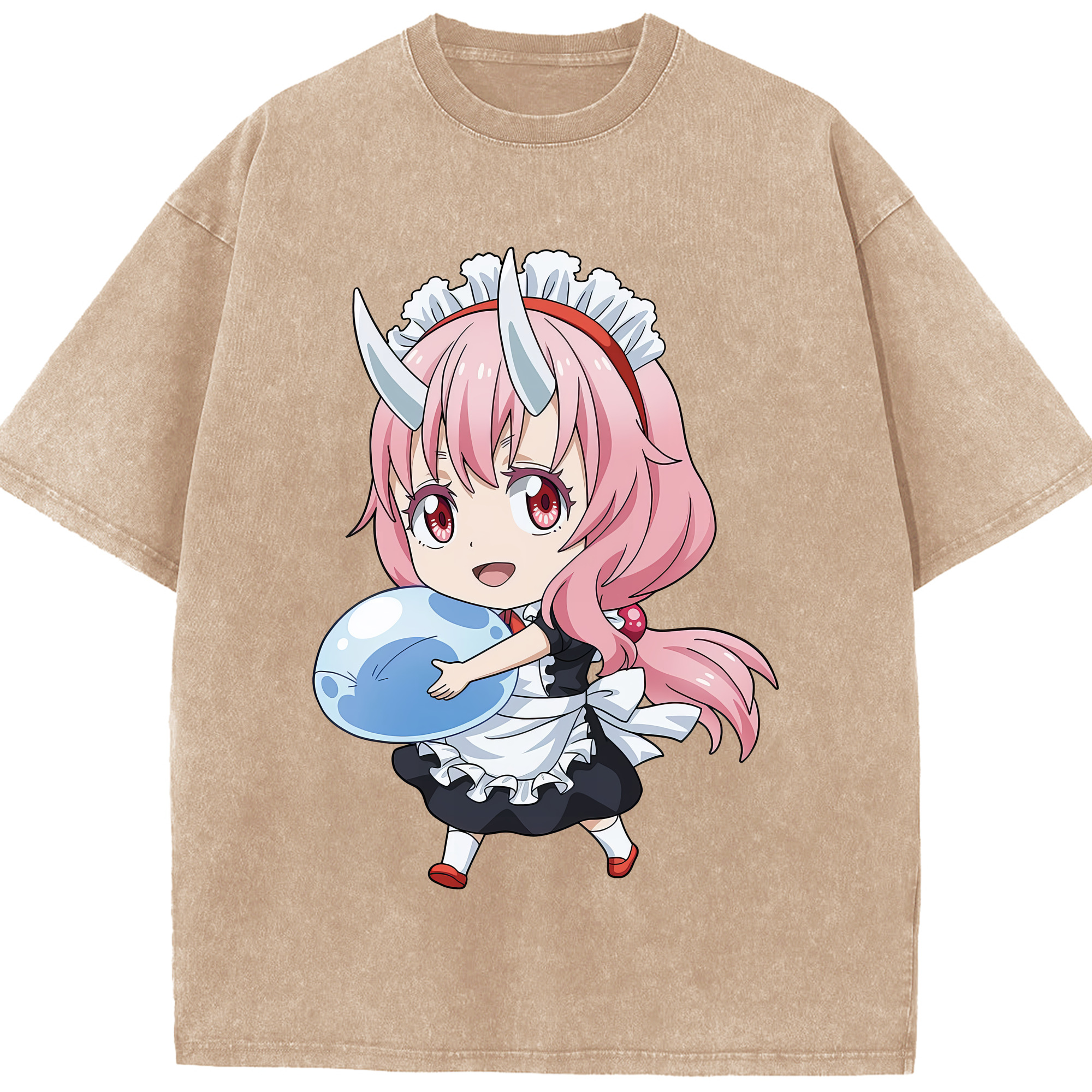 （画像用） 転スラ Regarding Reincarnated to Slime 綿100% ヴィンテージ風 半袖Tシャツ（フロントプリント）