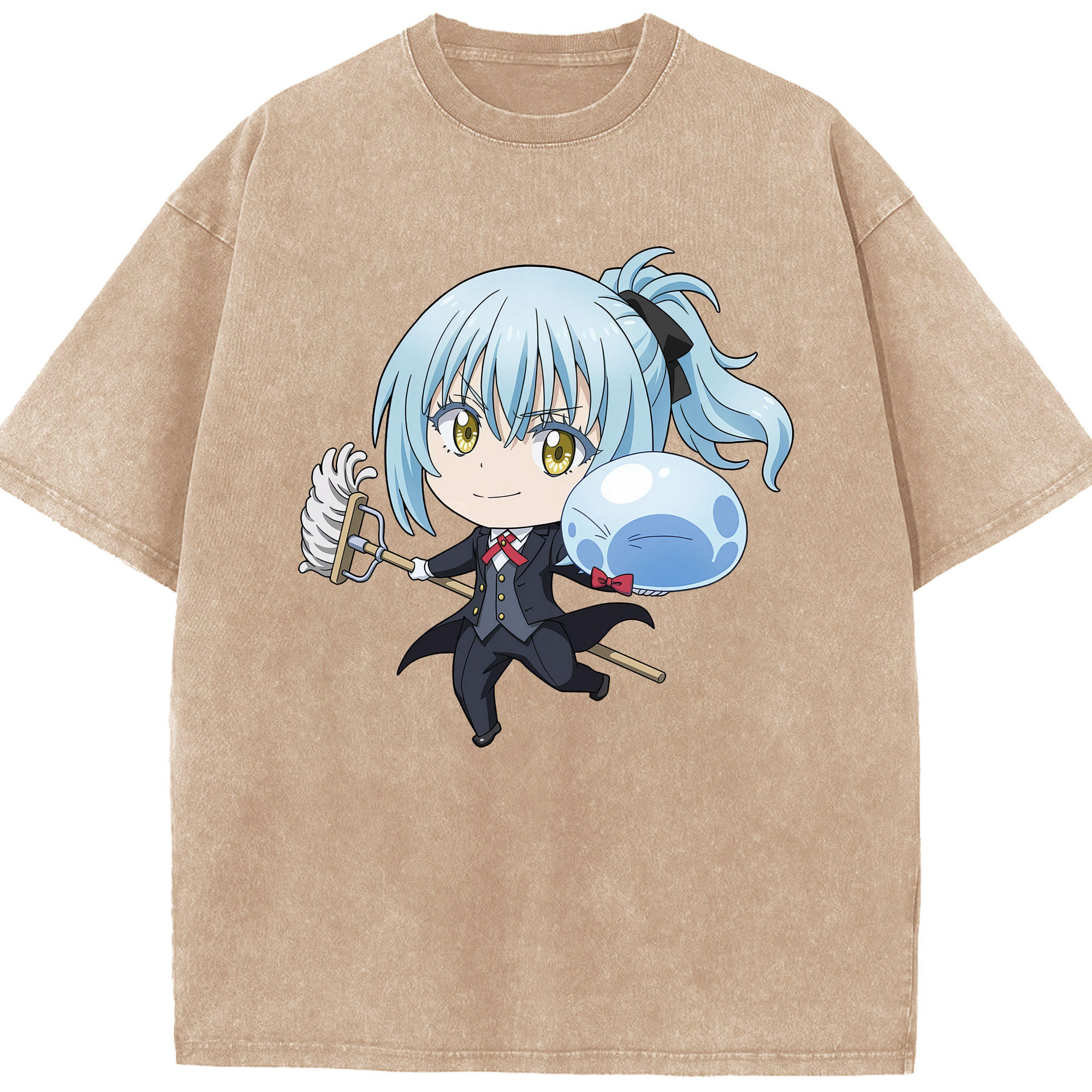 （画像用） 転スラ Regarding Reincarnated to Slime 綿100% ヴィンテージ風 半袖Tシャツ（フロントプリント）