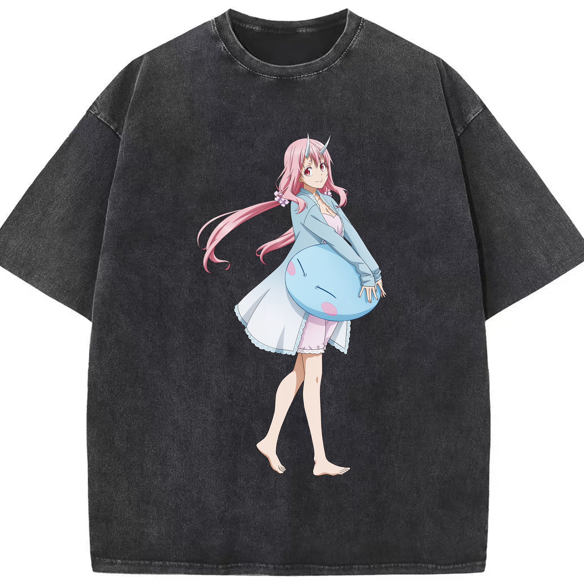 （画像用） 転スラ Regarding Reincarnated to Slime 綿100% ヴィンテージ風 半袖Tシャツ（フロントプリント）