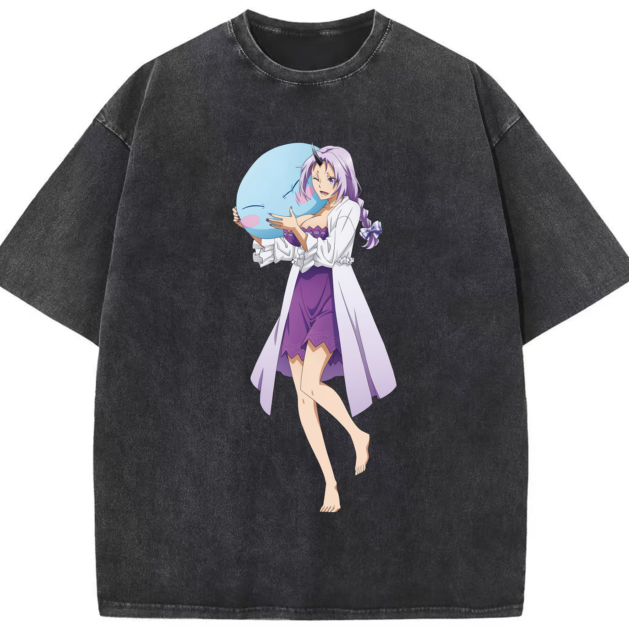 （画像用） 転スラ Regarding Reincarnated to Slime 綿100% ヴィンテージ風 半袖Tシャツ（フロントプリント）