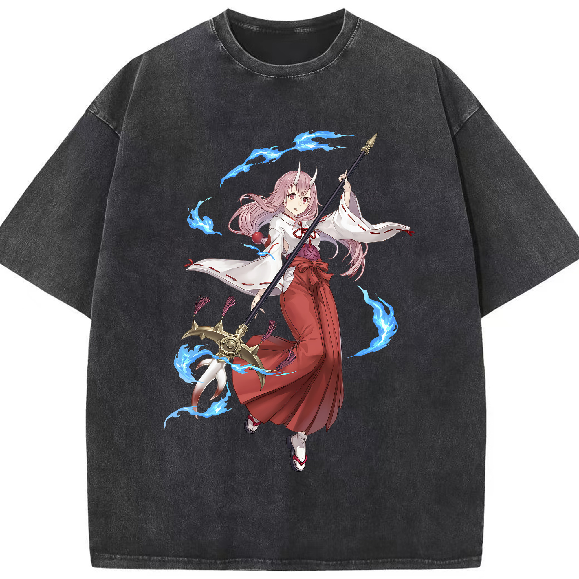 （画像用） 転スラ Regarding Reincarnated to Slime 綿100% ヴィンテージ風 半袖Tシャツ（フロントプリント）
