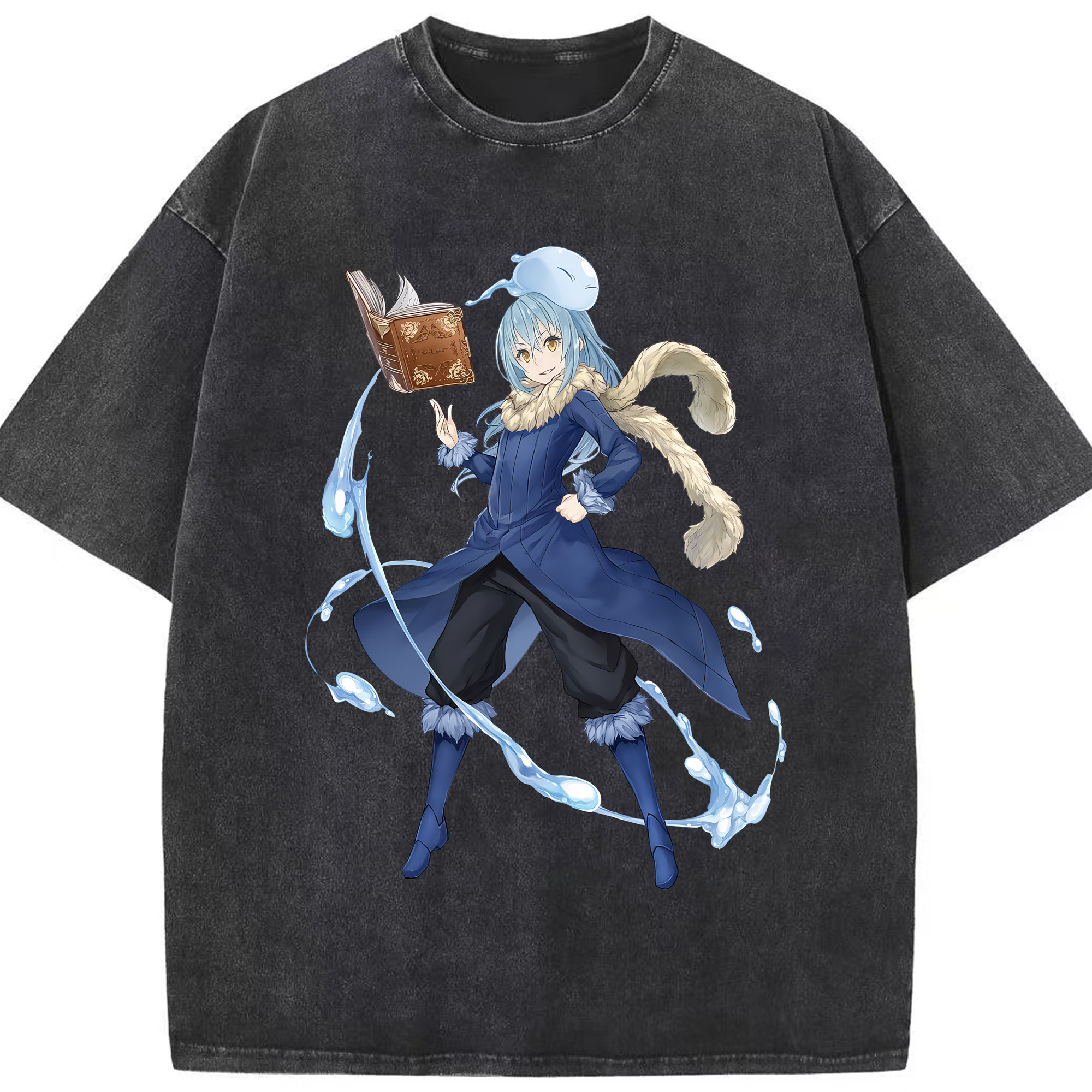 （画像用） 転スラ Regarding Reincarnated to Slime 綿100% ヴィンテージ風 半袖Tシャツ（フロントプリント）