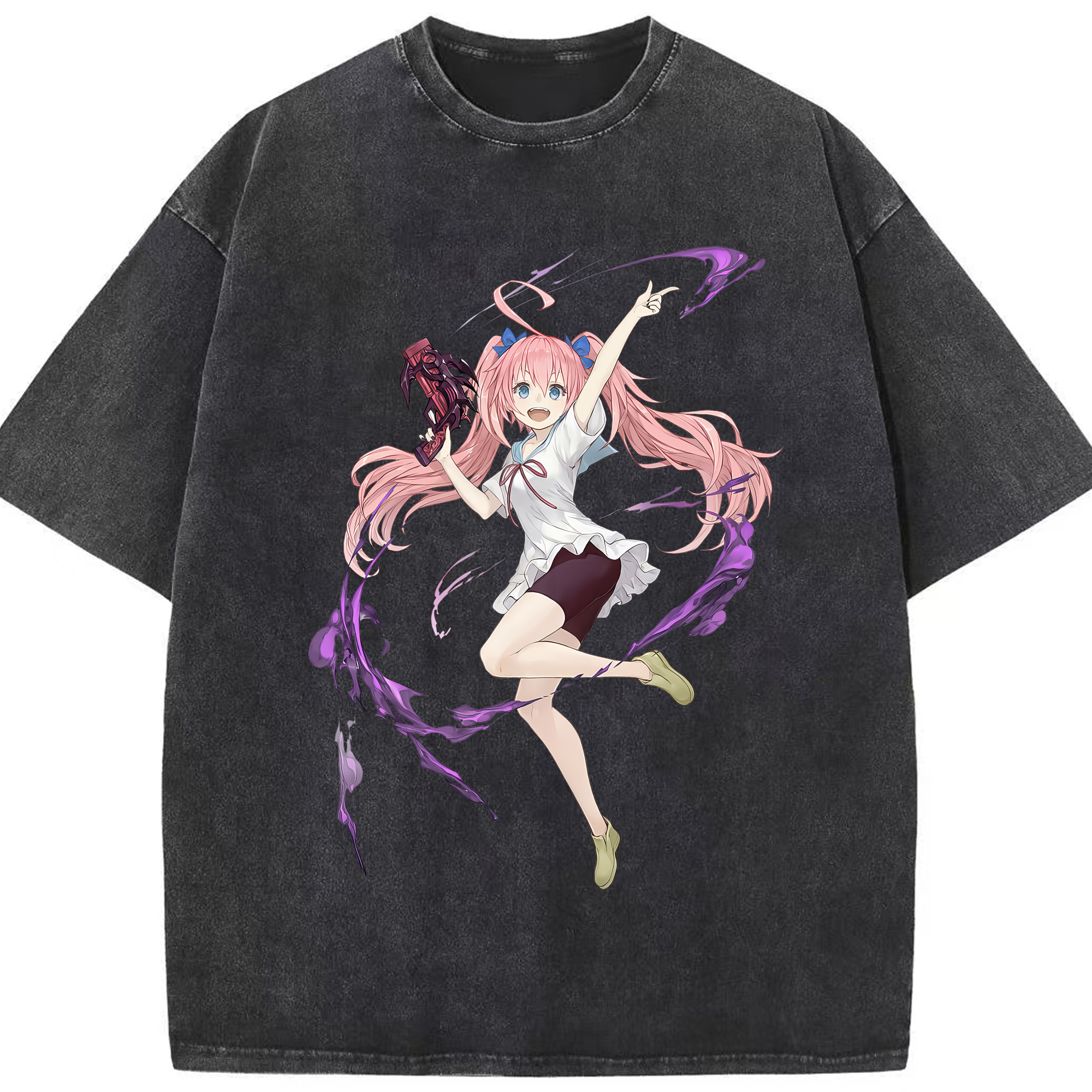 （画像用） 転スラ Regarding Reincarnated to Slime 綿100% ヴィンテージ風 半袖Tシャツ（フロントプリント）