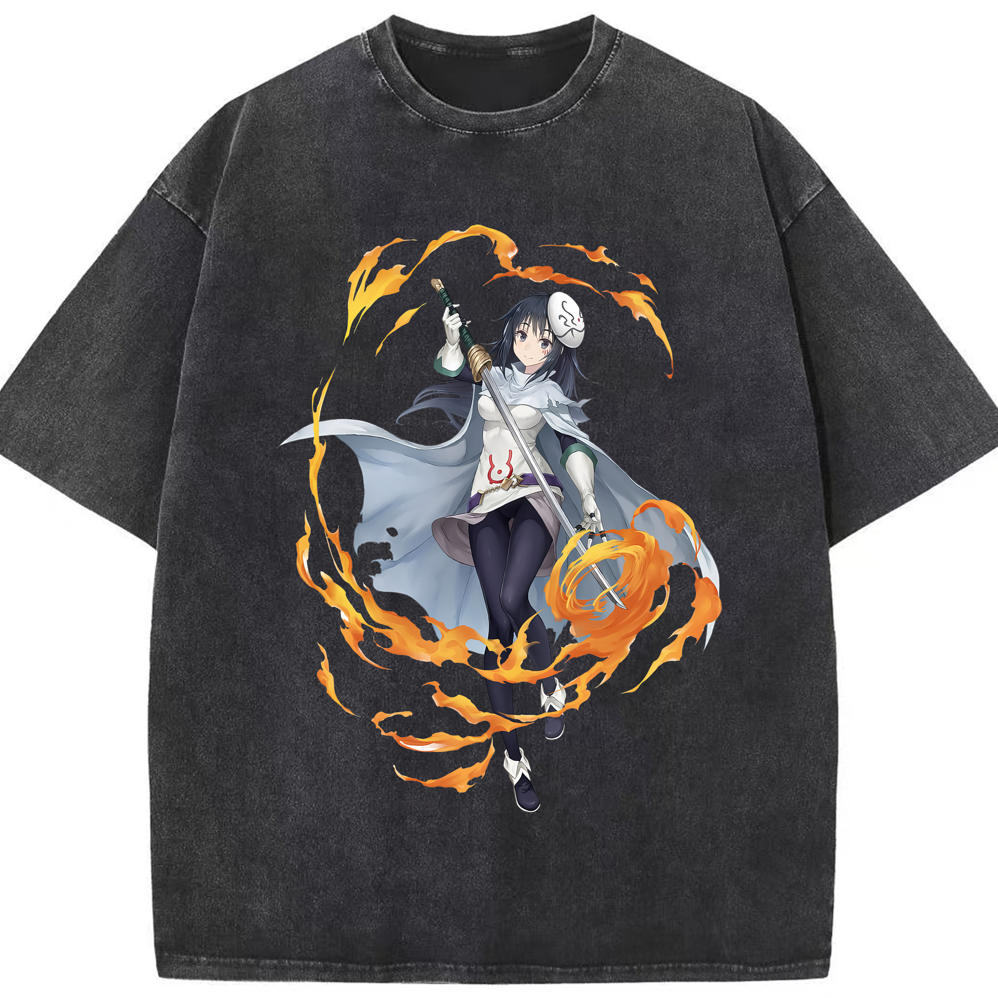 （画像用） 転スラ Regarding Reincarnated to Slime 綿100% ヴィンテージ風 半袖Tシャツ（フロントプリント）