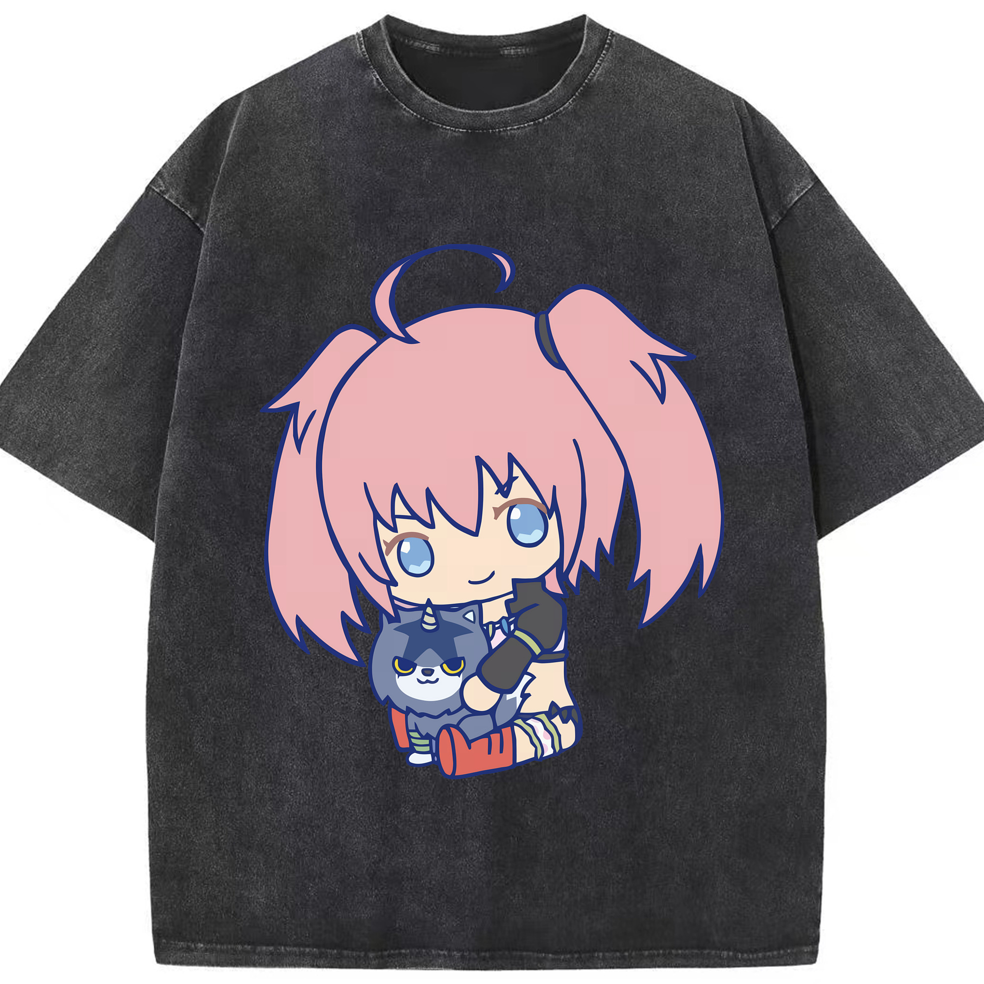 （画像用） 転スラ Regarding Reincarnated to Slime 綿100% ヴィンテージ風 半袖Tシャツ（フロントプリント）