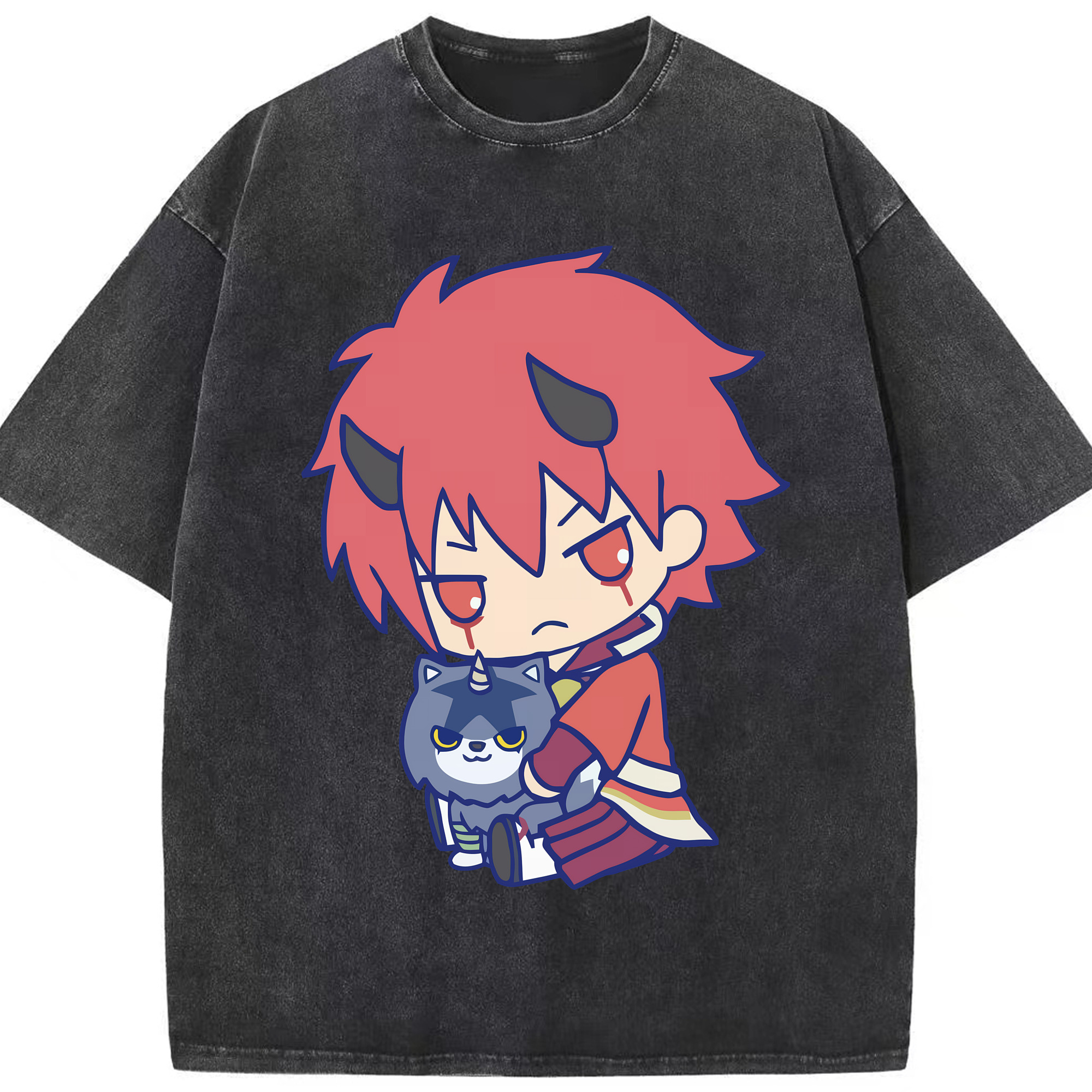 （画像用） 転スラ Regarding Reincarnated to Slime 綿100% ヴィンテージ風 半袖Tシャツ（フロントプリント）