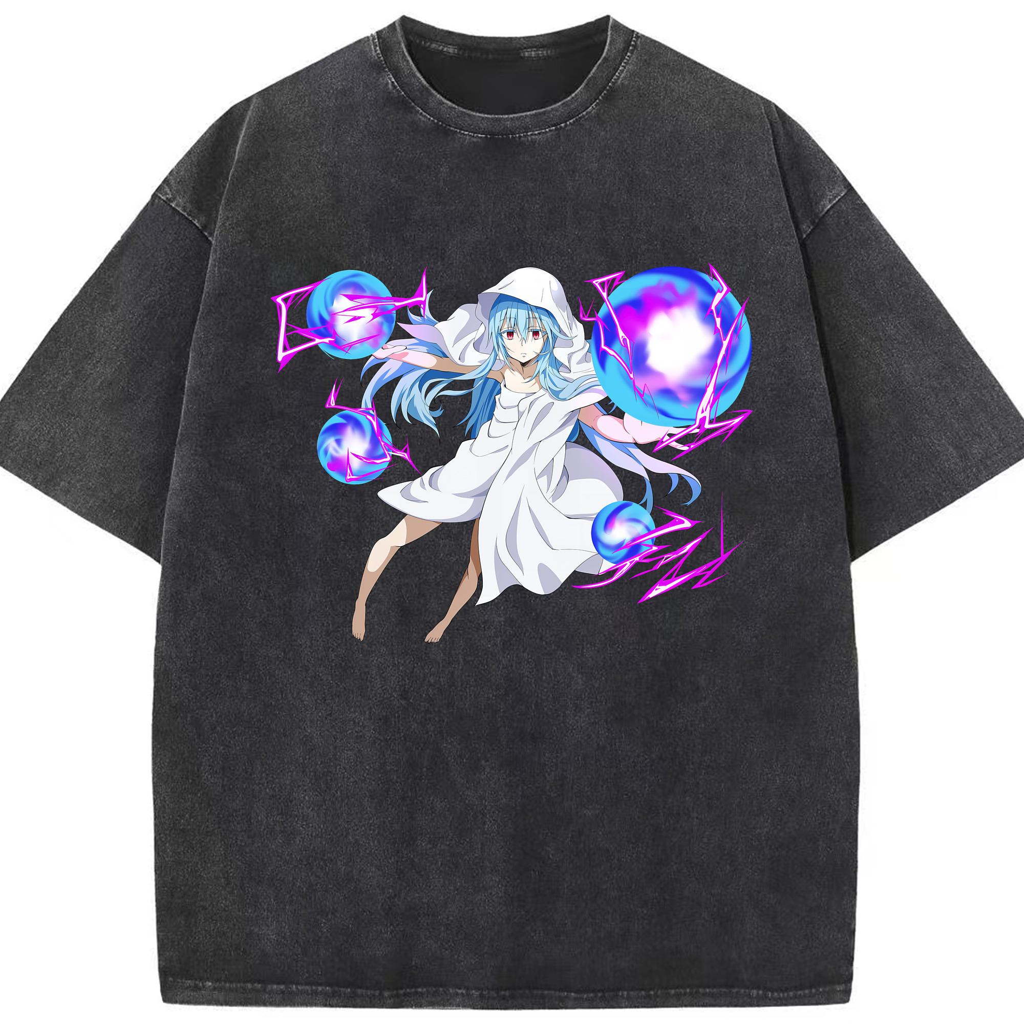 （画像用） 転スラ Regarding Reincarnated to Slime 綿100% ヴィンテージ風 半袖Tシャツ（フロントプリント）
