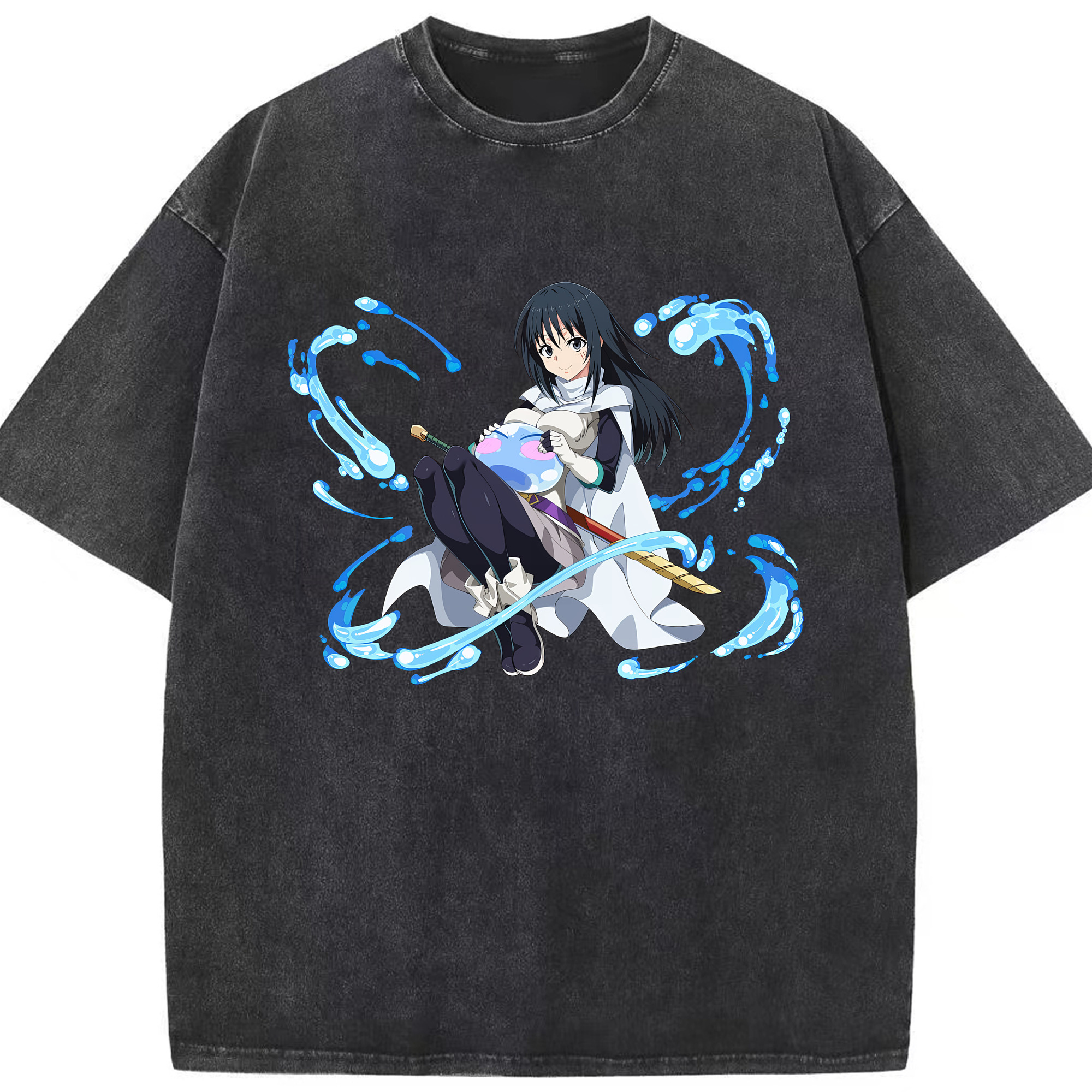 （画像用） 転スラ Regarding Reincarnated to Slime 綿100% ヴィンテージ風 半袖Tシャツ（フロントプリント）