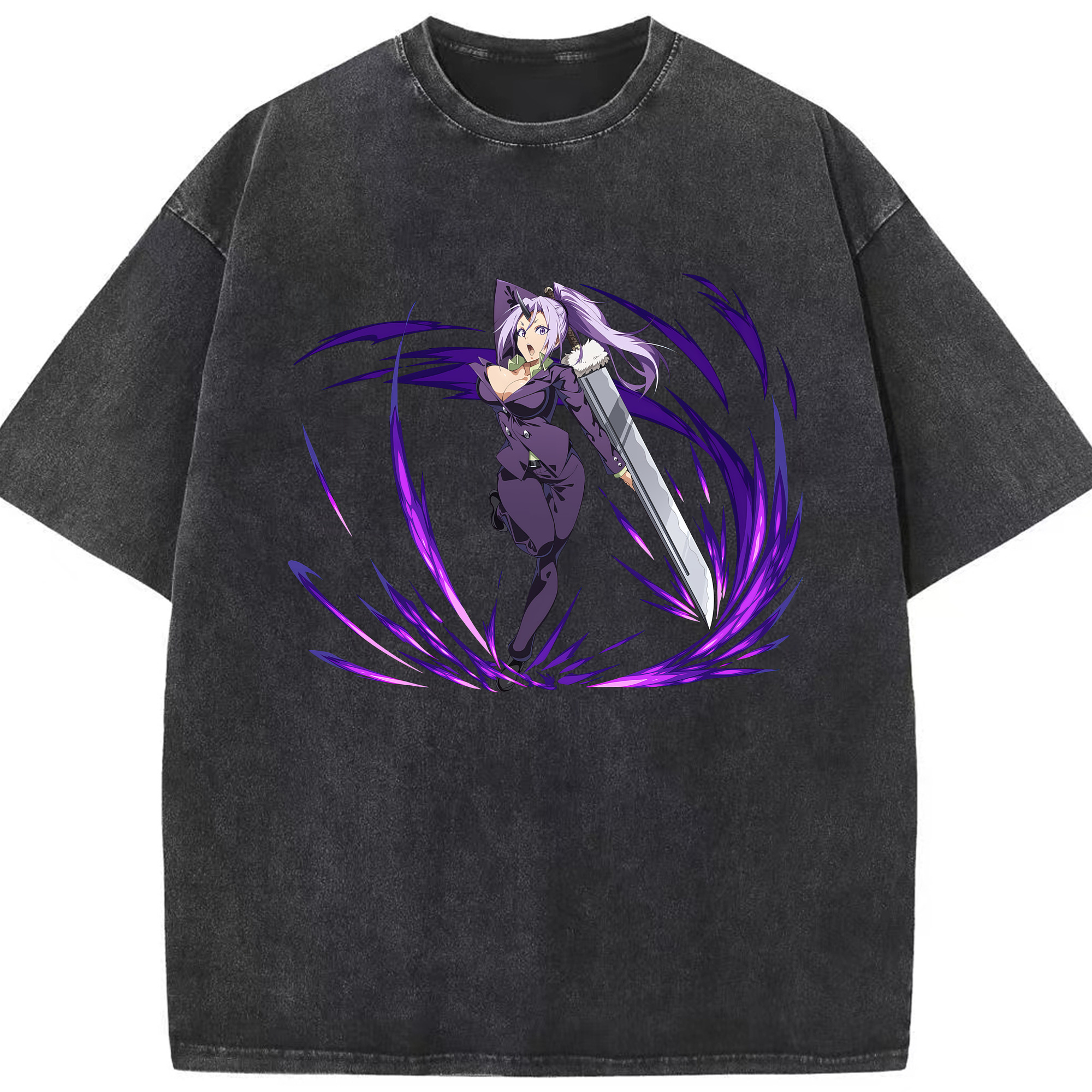 （画像用） 転スラ Regarding Reincarnated to Slime 綿100% ヴィンテージ風 半袖Tシャツ（フロントプリント）