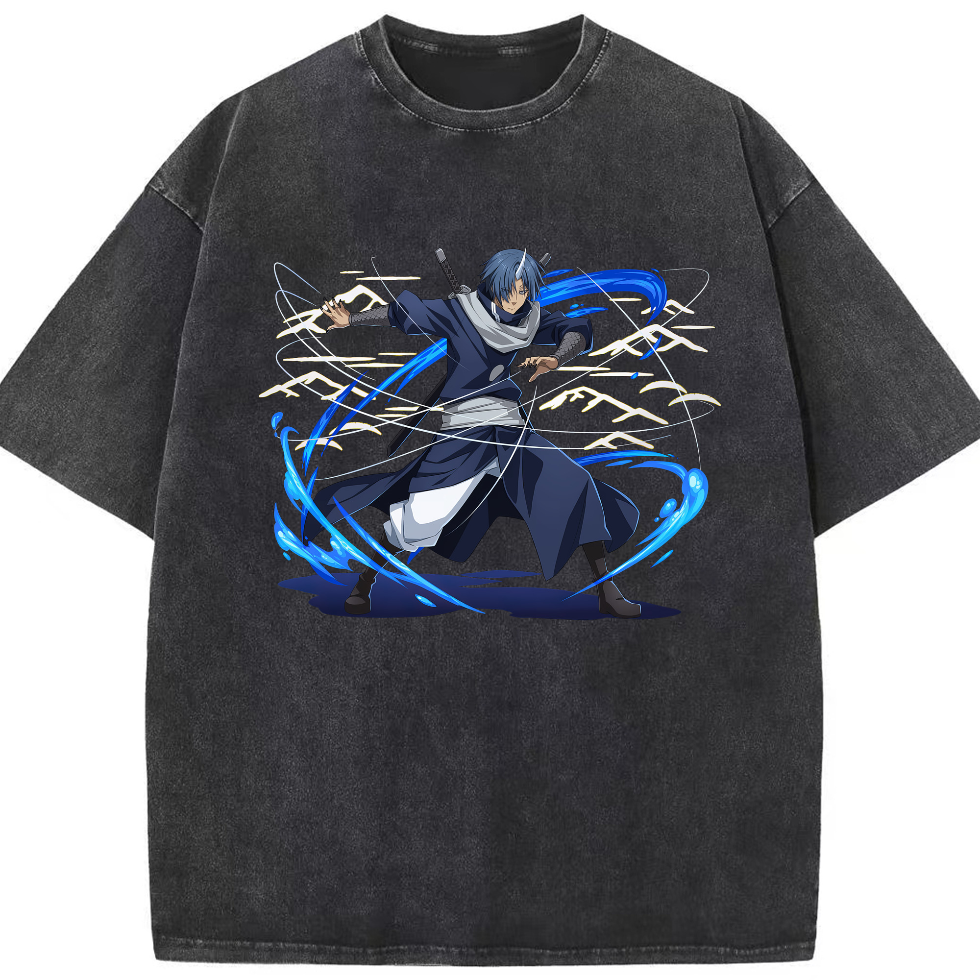 （画像用） 転スラ Regarding Reincarnated to Slime 綿100% ヴィンテージ風 半袖Tシャツ（フロントプリント）
