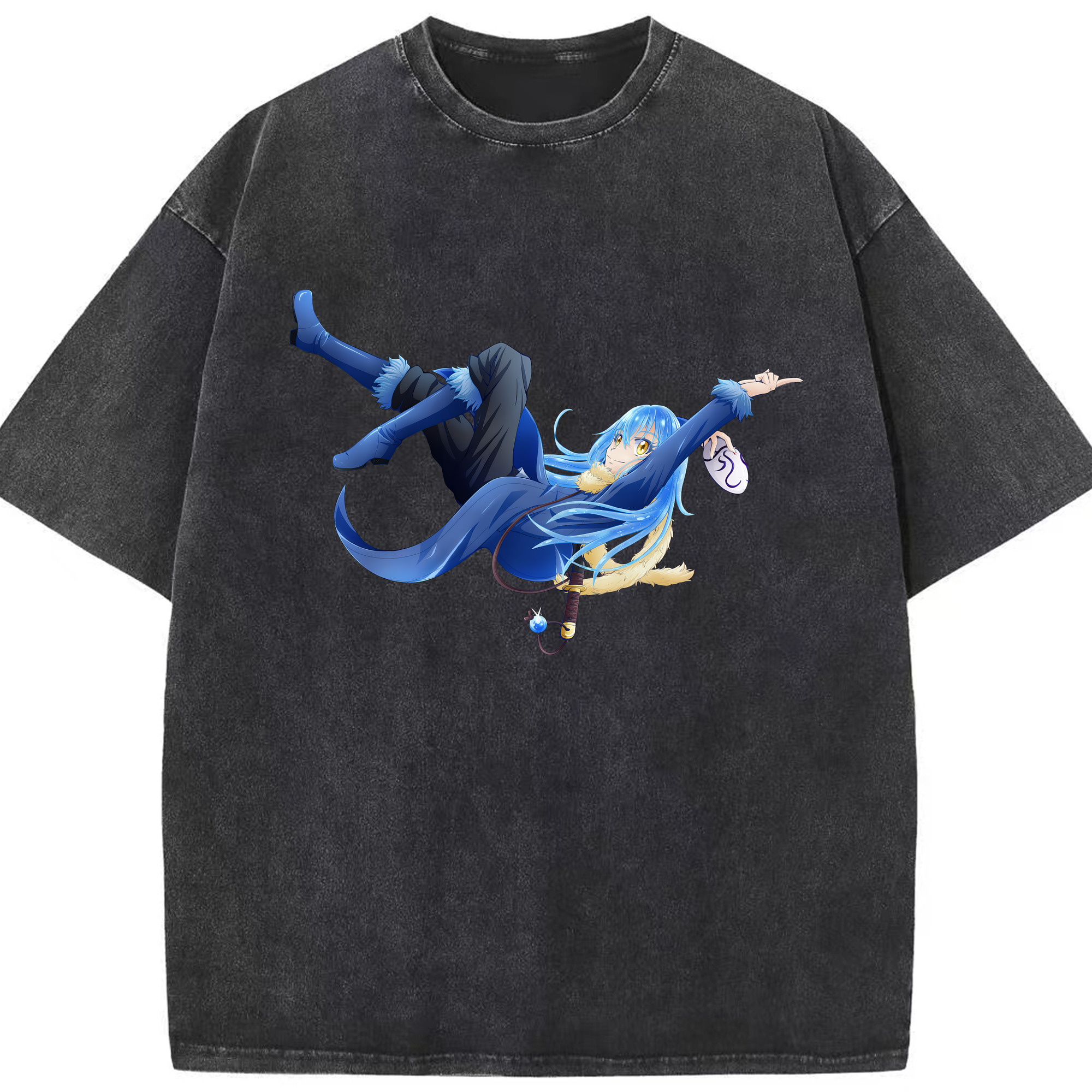 （画像用） 転スラ Regarding Reincarnated to Slime 綿100% ヴィンテージ風 半袖Tシャツ（フロントプリント）