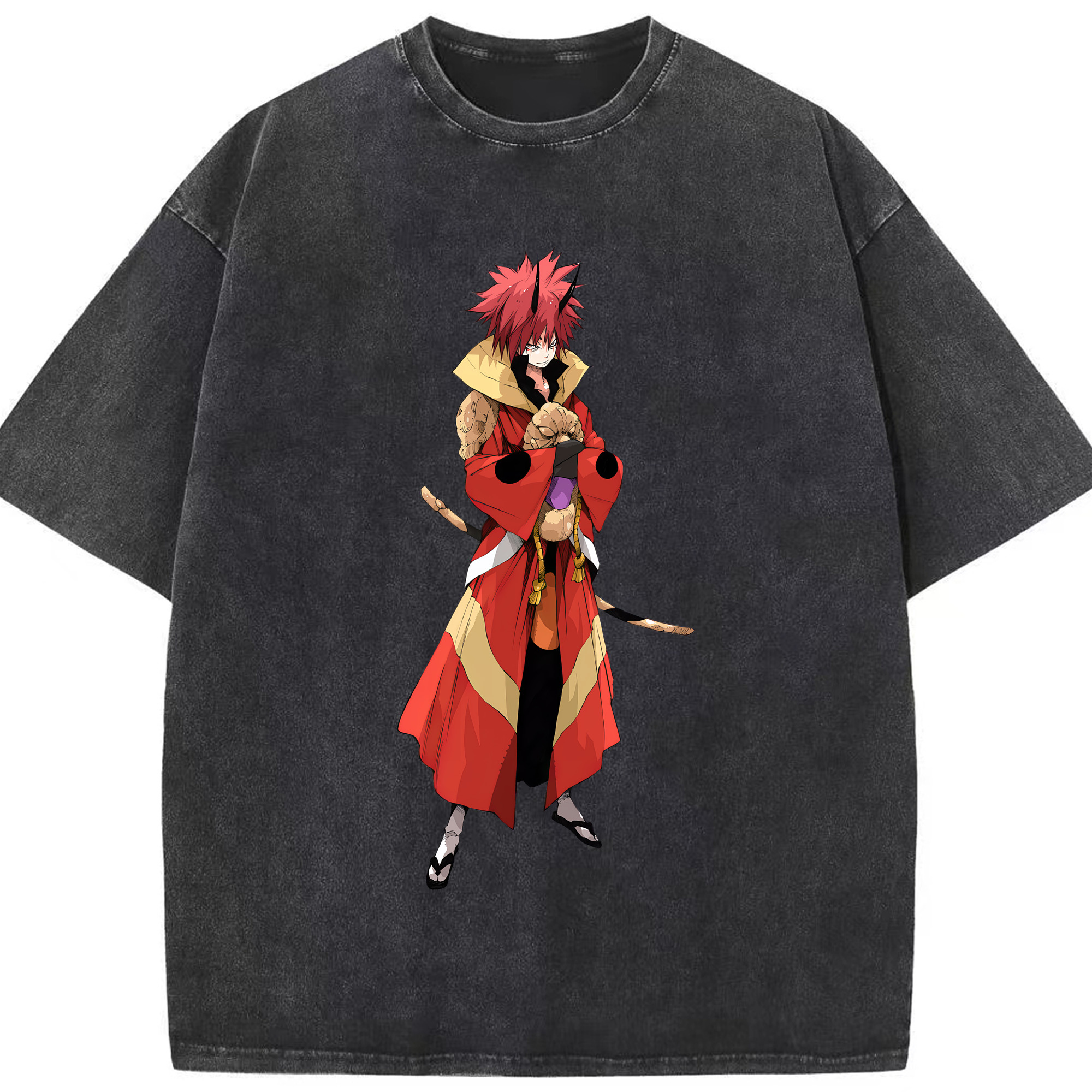 （画像用） 転スラ Regarding Reincarnated to Slime 綿100% ヴィンテージ風 半袖Tシャツ（フロントプリント）